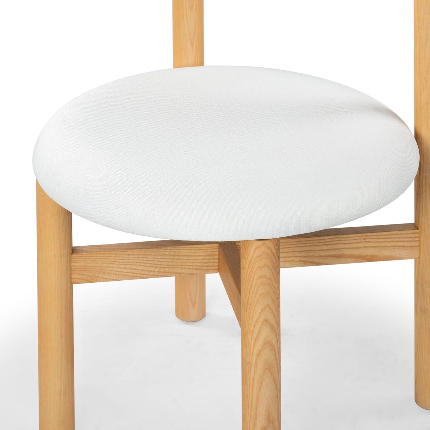 image:imageSAFAVIEH Couture Collection Tayla NaturalWhite Linen Dining Chair Fully AssembledNaturalWhite