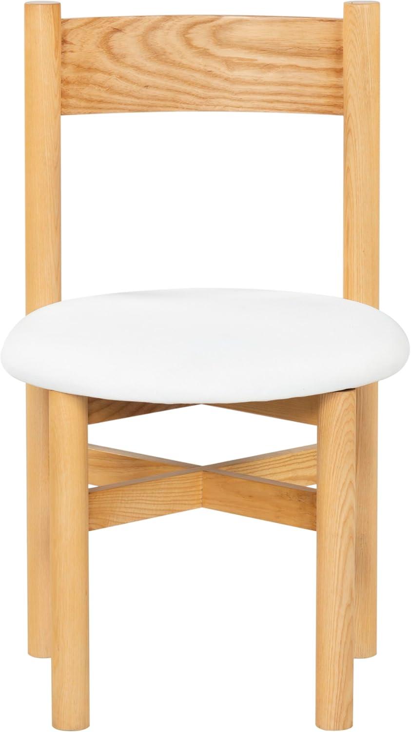 image:imageSAFAVIEH Couture Collection Tayla NaturalWhite Linen Dining Chair Fully AssembledNaturalWhite