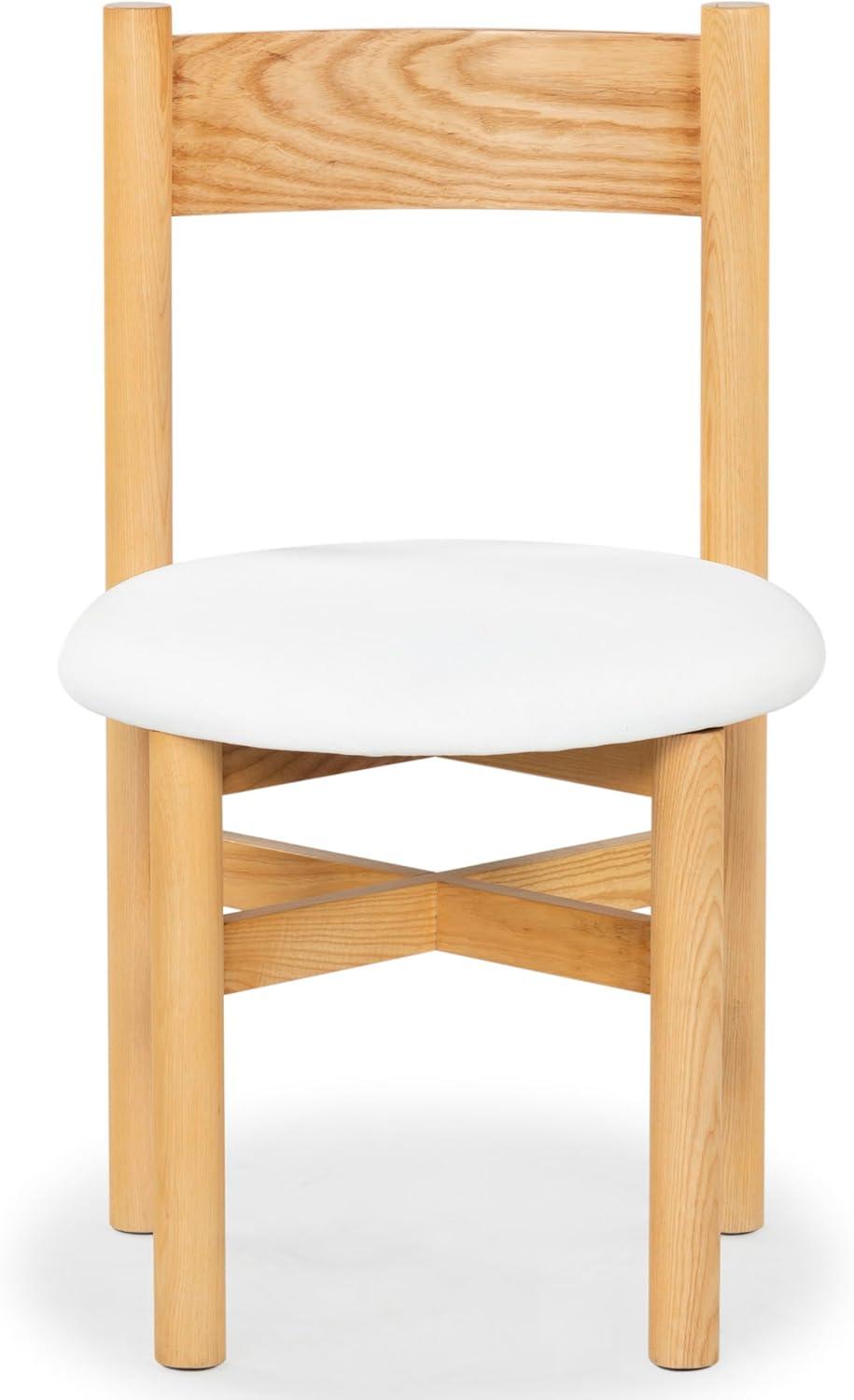 image:imageSAFAVIEH Couture Collection Tayla NaturalWhite Linen Dining Chair Fully AssembledNaturalWhite