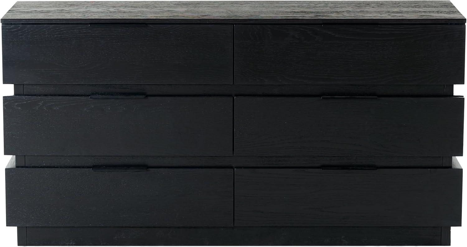 image:imageSAFAVIEH Couture Collection Titus Black 6Drawer Stacked Dresser Fully AssembledBlack