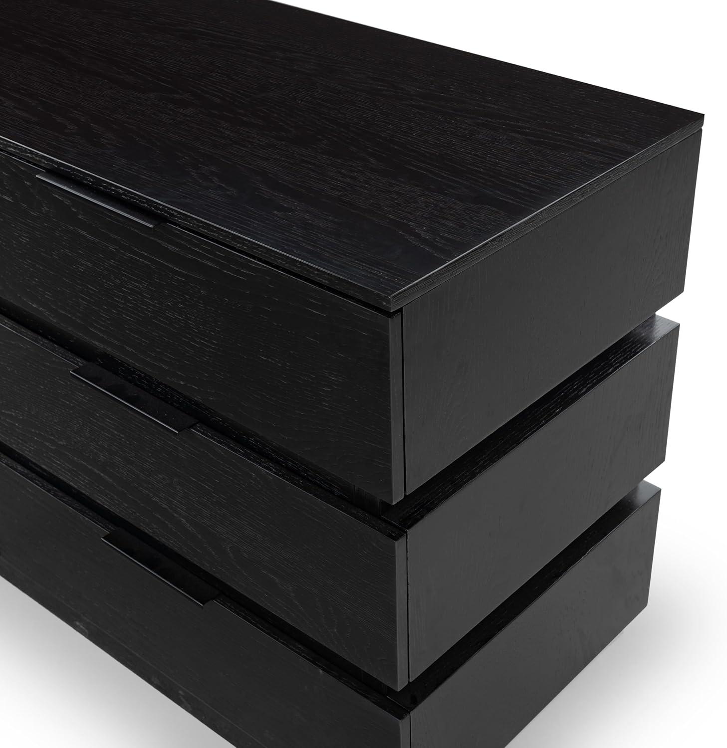 image:imageSAFAVIEH Couture Collection Titus Black 6Drawer Stacked Dresser Fully AssembledBlack