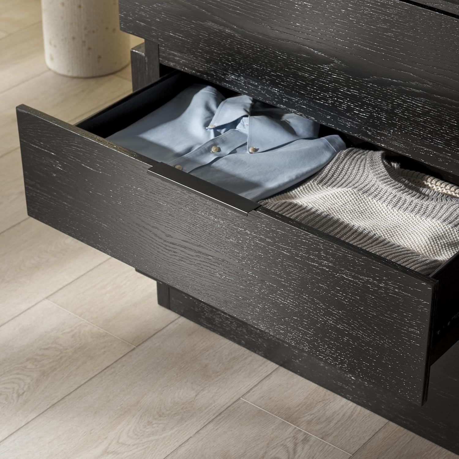 image:imageSAFAVIEH Couture Collection Titus Black 6Drawer Stacked Dresser Fully AssembledBlack