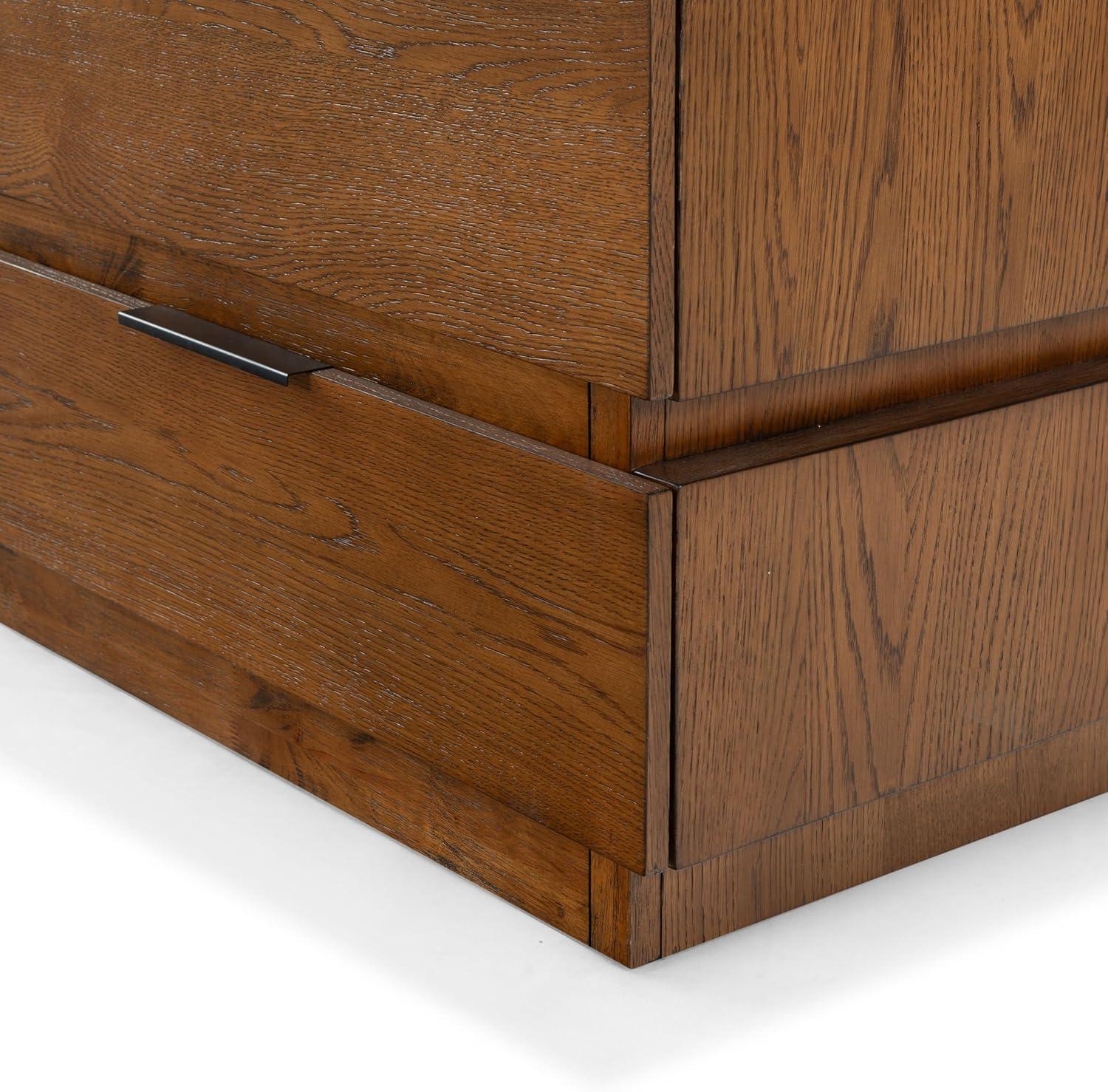 image:imageSAFAVIEH Couture Collection Titus Black 6Drawer Stacked Dresser Fully AssembledMedium Oak