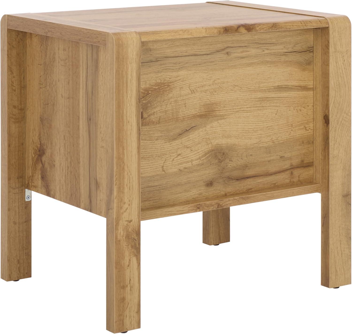 image:imageSAFAVIEH Home Collection Angeria Oak amp Brass 2Drawer Nightstand Modern Bedroom Storage NST3109AOakBrass