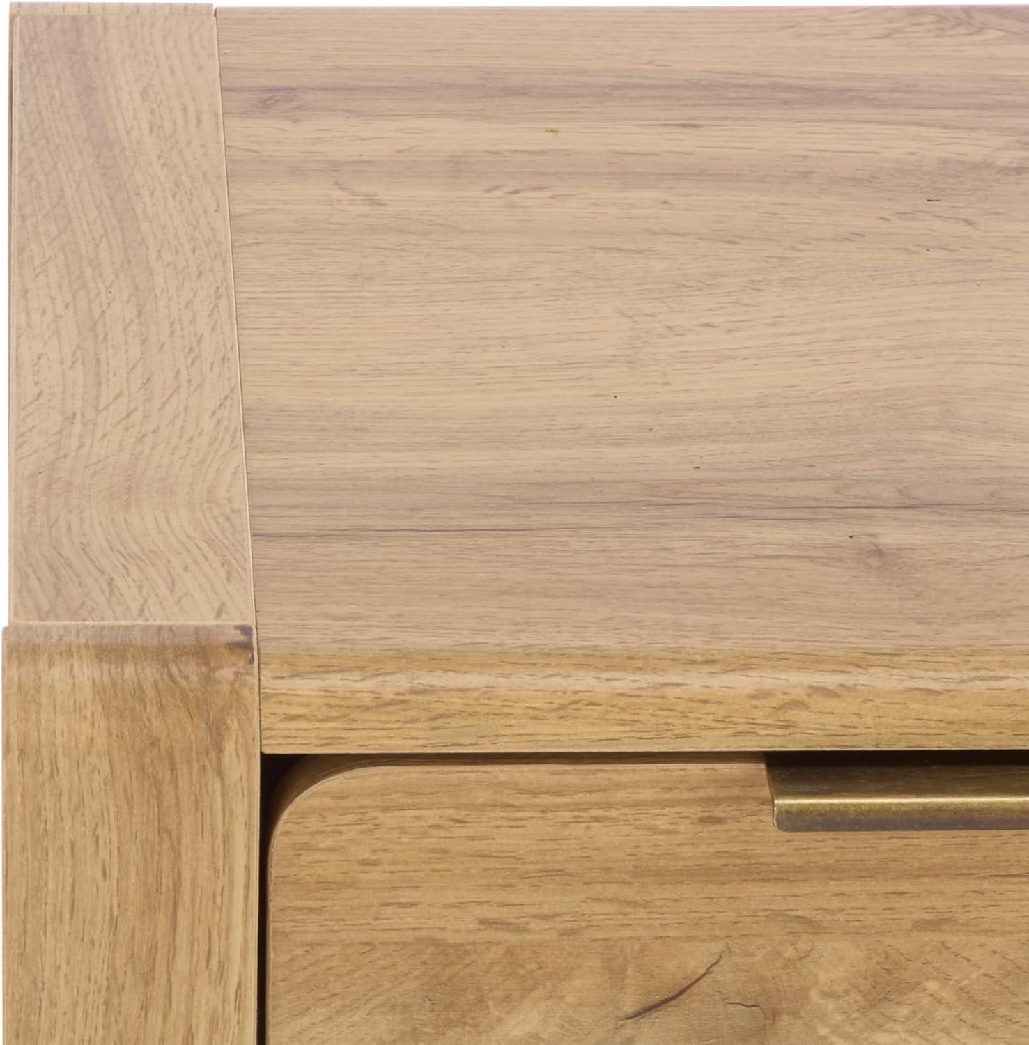 image:imageSAFAVIEH Home Collection Angeria Oak amp Brass 2Drawer Nightstand Modern Bedroom Storage NST3109AOakBrass