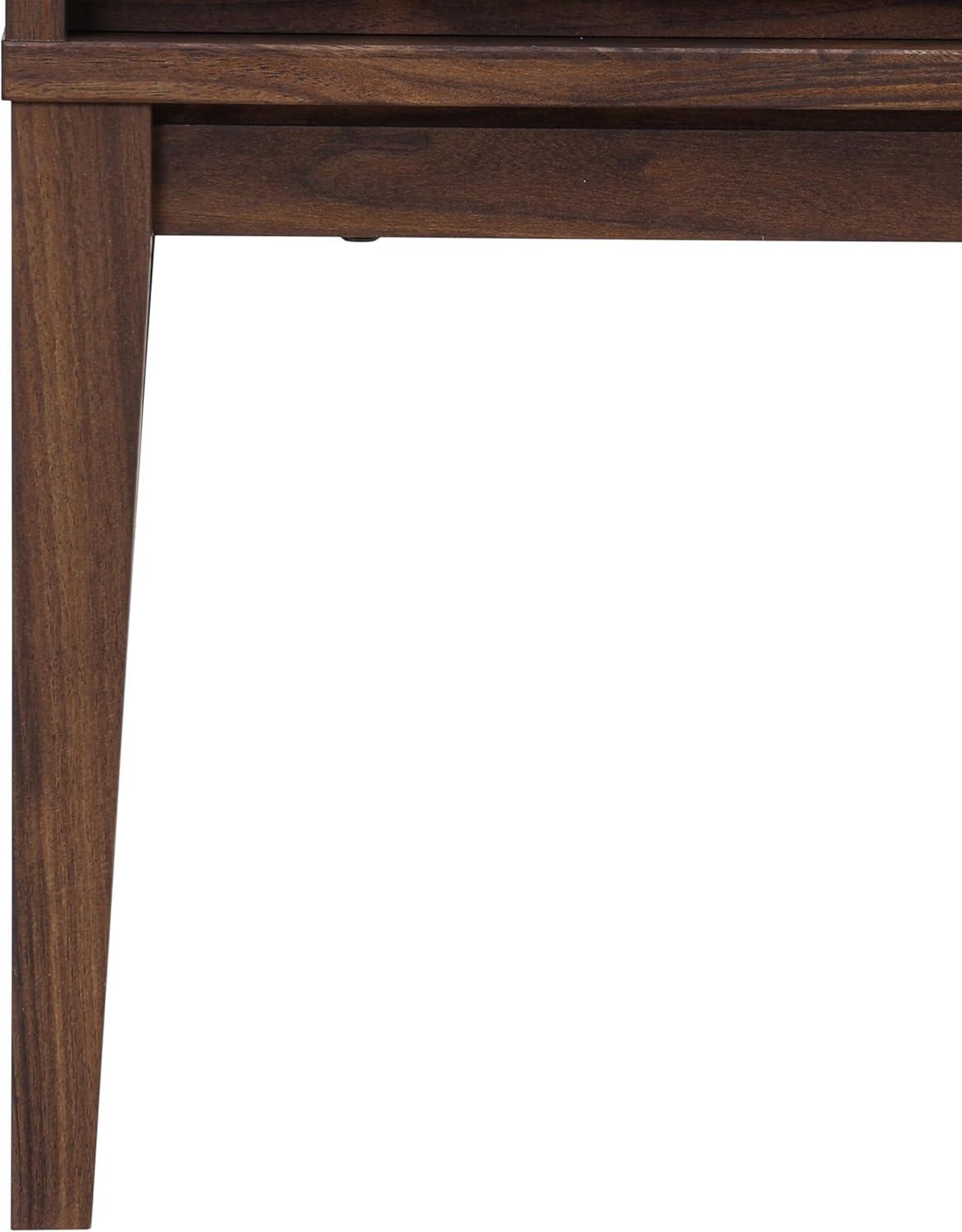 image:imageSAFAVIEH Home Collection Fidia Navy Blue 1 Drawer Nightstand Modern Bedside Table with Slatted Drawer Front and Tapered Legs NST9619CDark Walnut