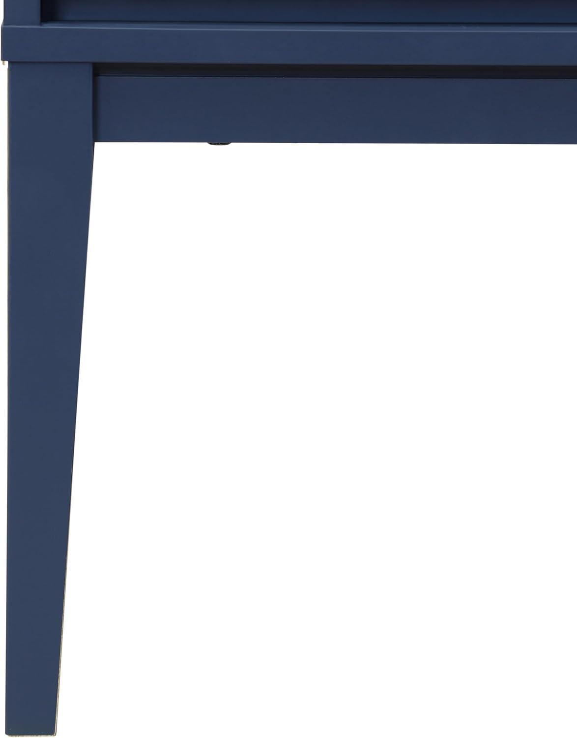image:imageSAFAVIEH Home Collection Fidia Navy Blue 1 Drawer Nightstand Modern Bedside Table with Slatted Drawer Front and Tapered Legs NST9619CNavy Blue