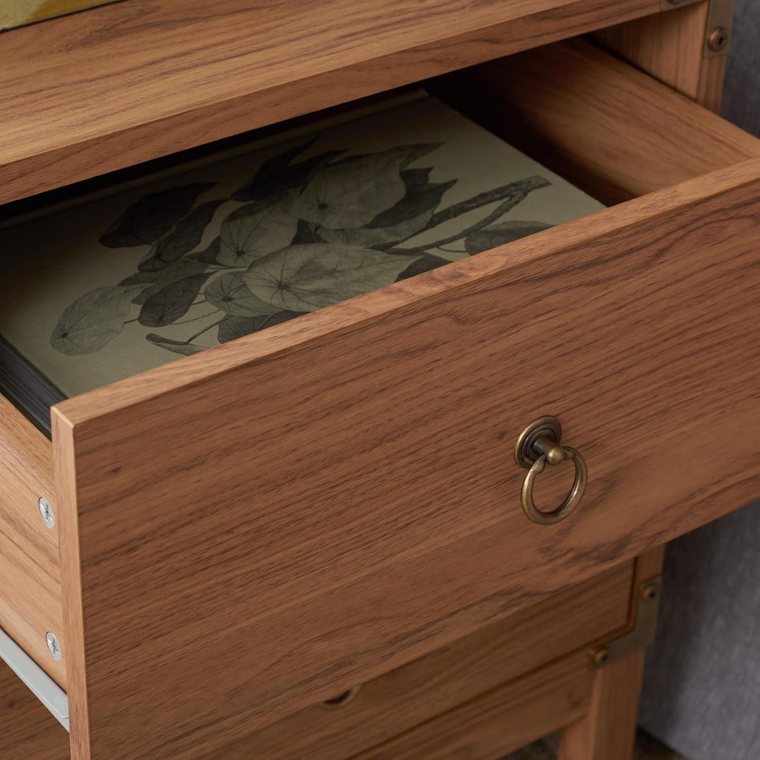 image:imageSAFAVIEH Home Collection Galio Black amp Gold 2Drawer Nightstand VintageInspired Bedside Table with Storage for Bedroom NST9600BOakGold
