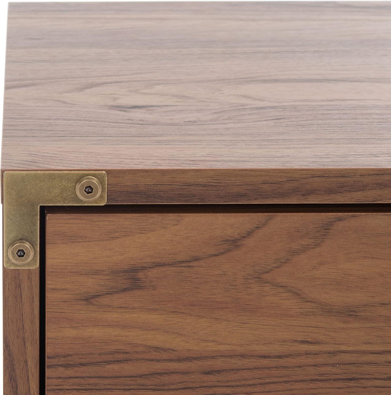 image:imageSAFAVIEH Home Collection Galio Black amp Gold 2Drawer Nightstand VintageInspired Bedside Table with Storage for Bedroom NST9600BWalnutGold