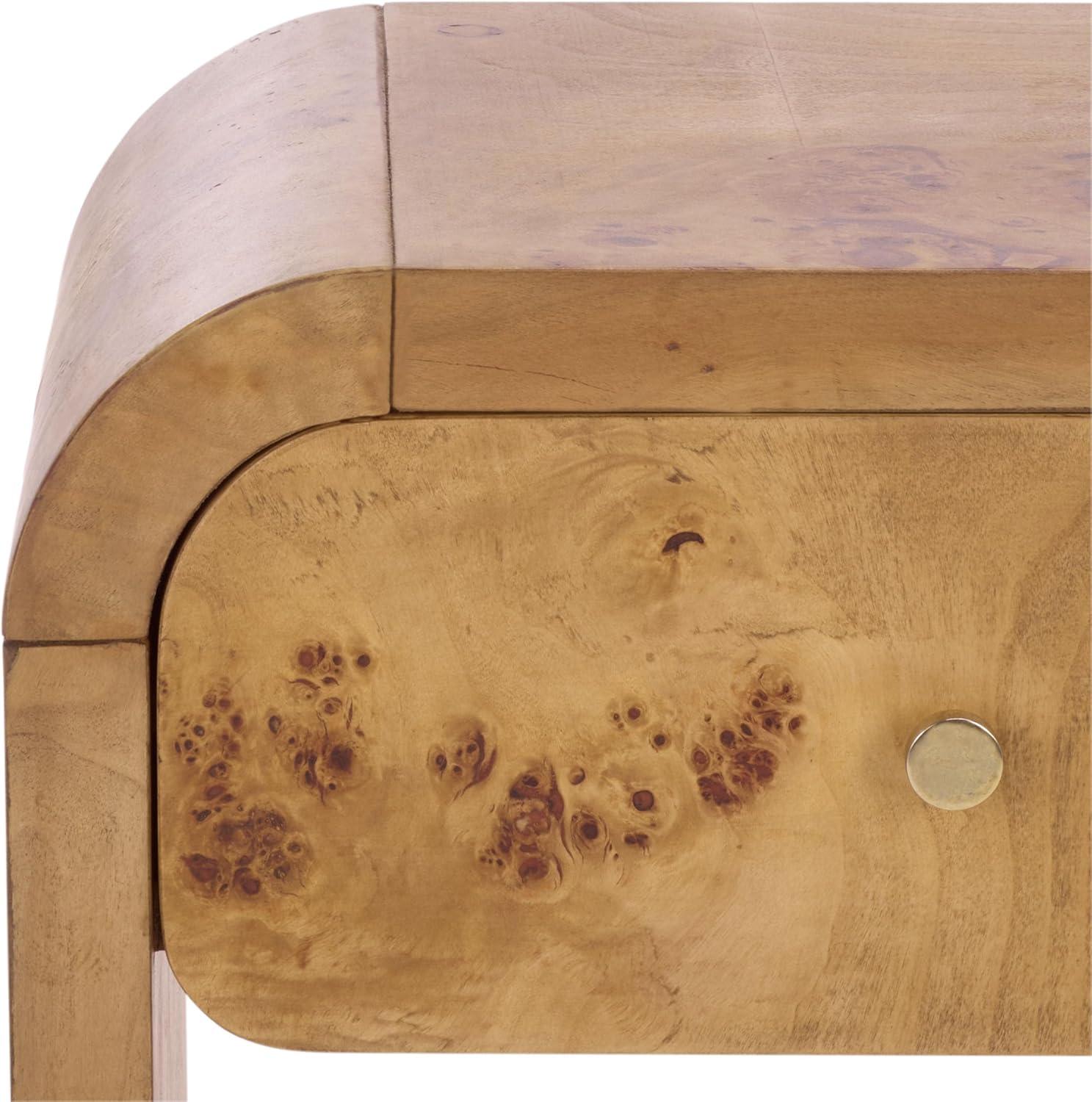 image:imageSAFAVIEH Home Collection Hinata 1Drawer Nightstand Table Natural Modern Bedside Storage Fully Assembled NST6607ANatural