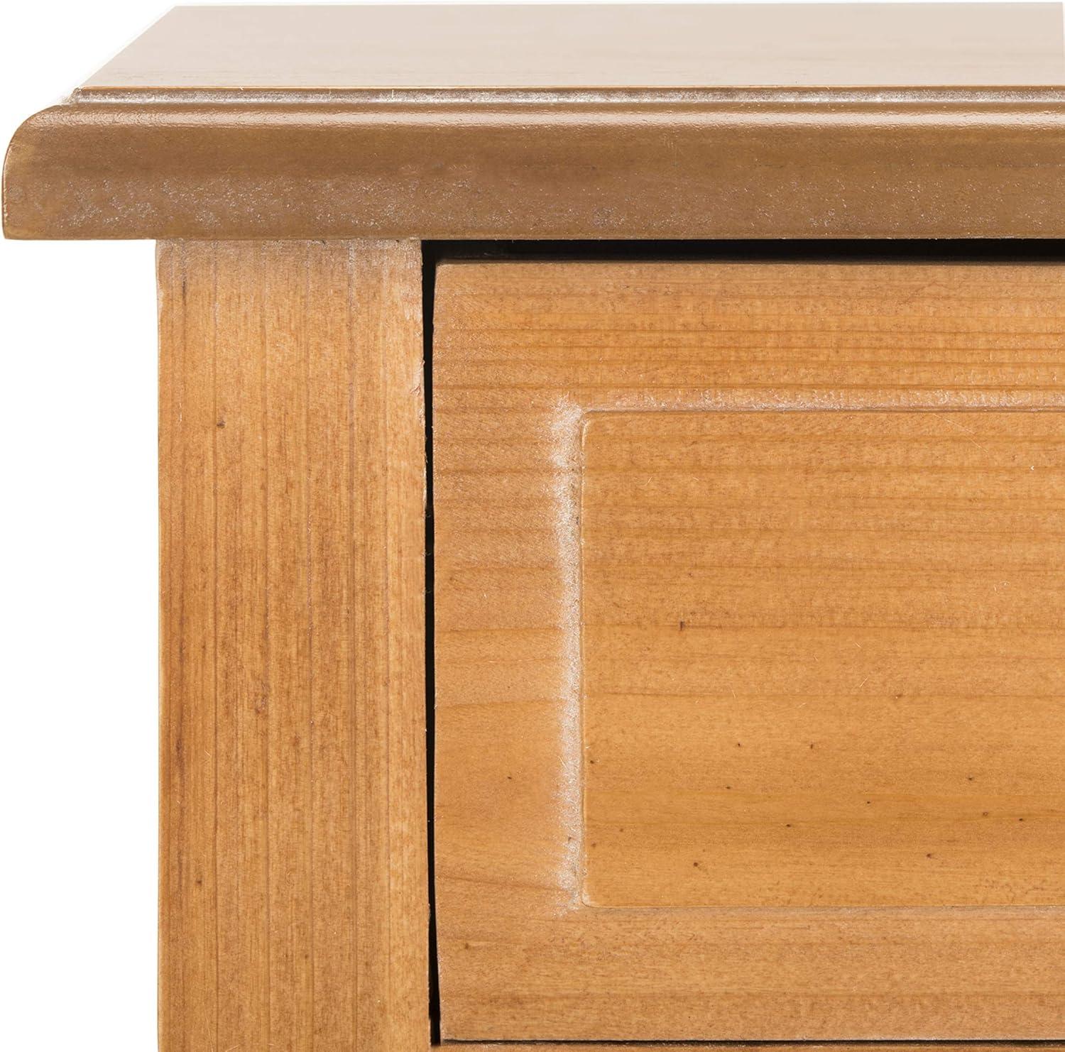 image:imageSAFAVIEH Home Collection Lori Ash Grey End Table with Two Storage Drawers French Farmhouse Accent Table Scalloped Apron Design Fully Assembled AMH6576BRed Maple