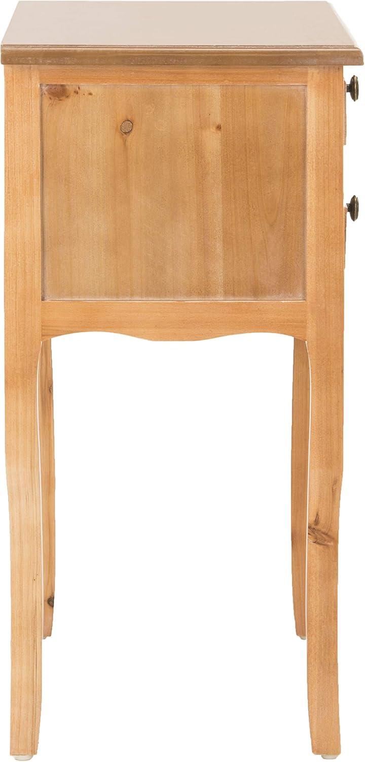 image:imageSAFAVIEH Home Collection Lori Ash Grey End Table with Two Storage Drawers French Farmhouse Accent Table Scalloped Apron Design Fully Assembled AMH6576BRed Maple