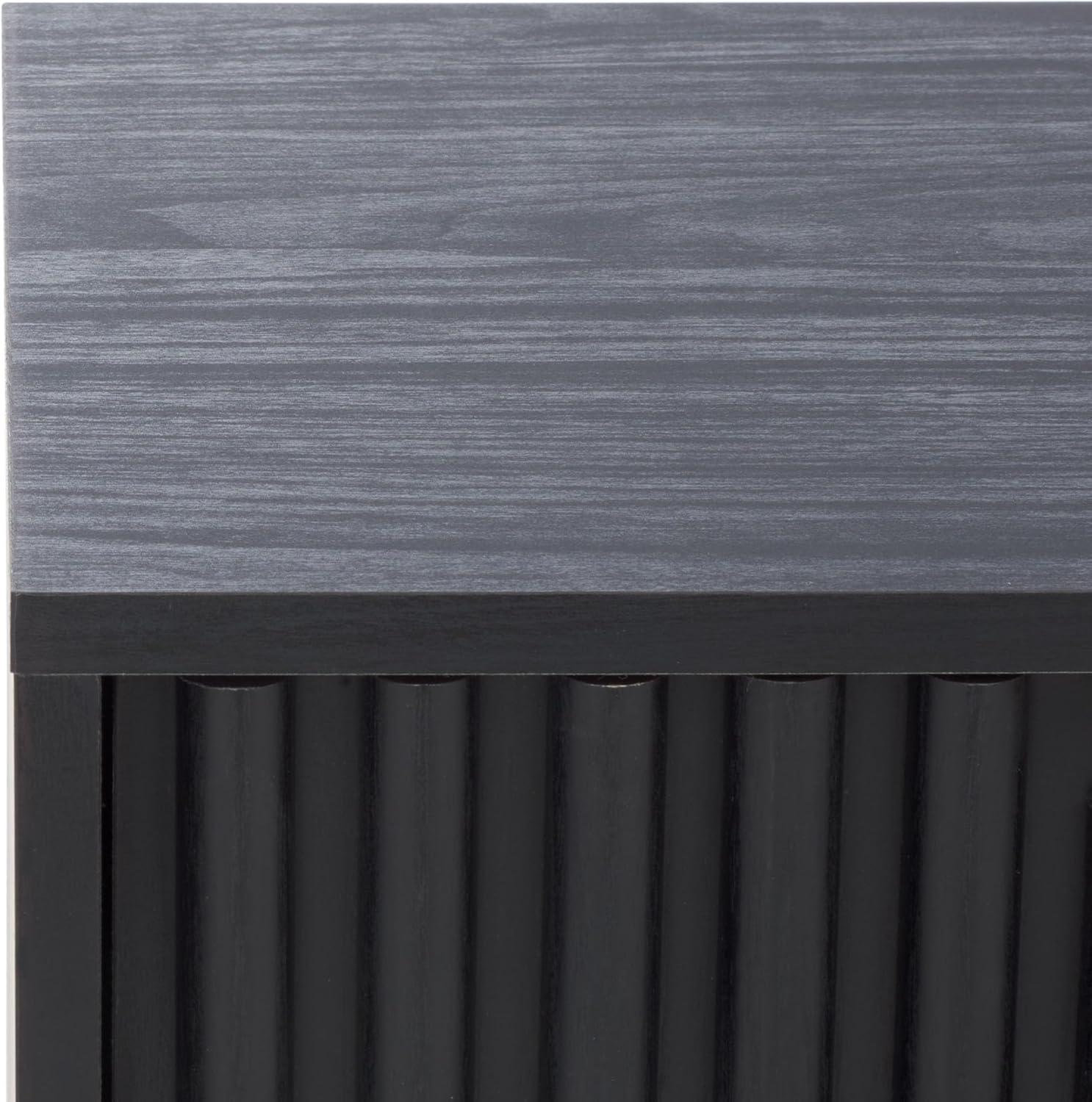 image:imageSAFAVIEH Home Collection Lylia Black amp Gold Floating Nightstand 2 Drawer WallMounted Bedside Table Modern Ribbed Design NST9615BBlackGold