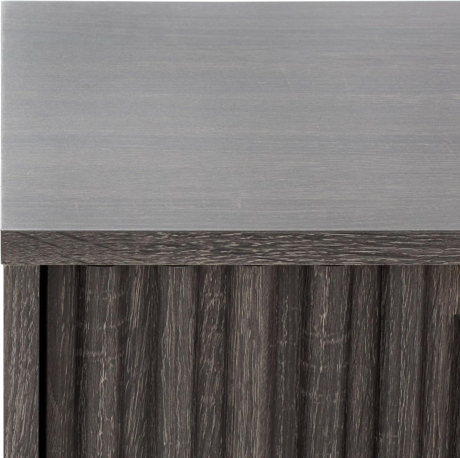 image:imageSAFAVIEH Home Collection Lylia Black amp Gold Floating Nightstand 2 Drawer WallMounted Bedside Table Modern Ribbed Design NST9615BDistressed BlackGold