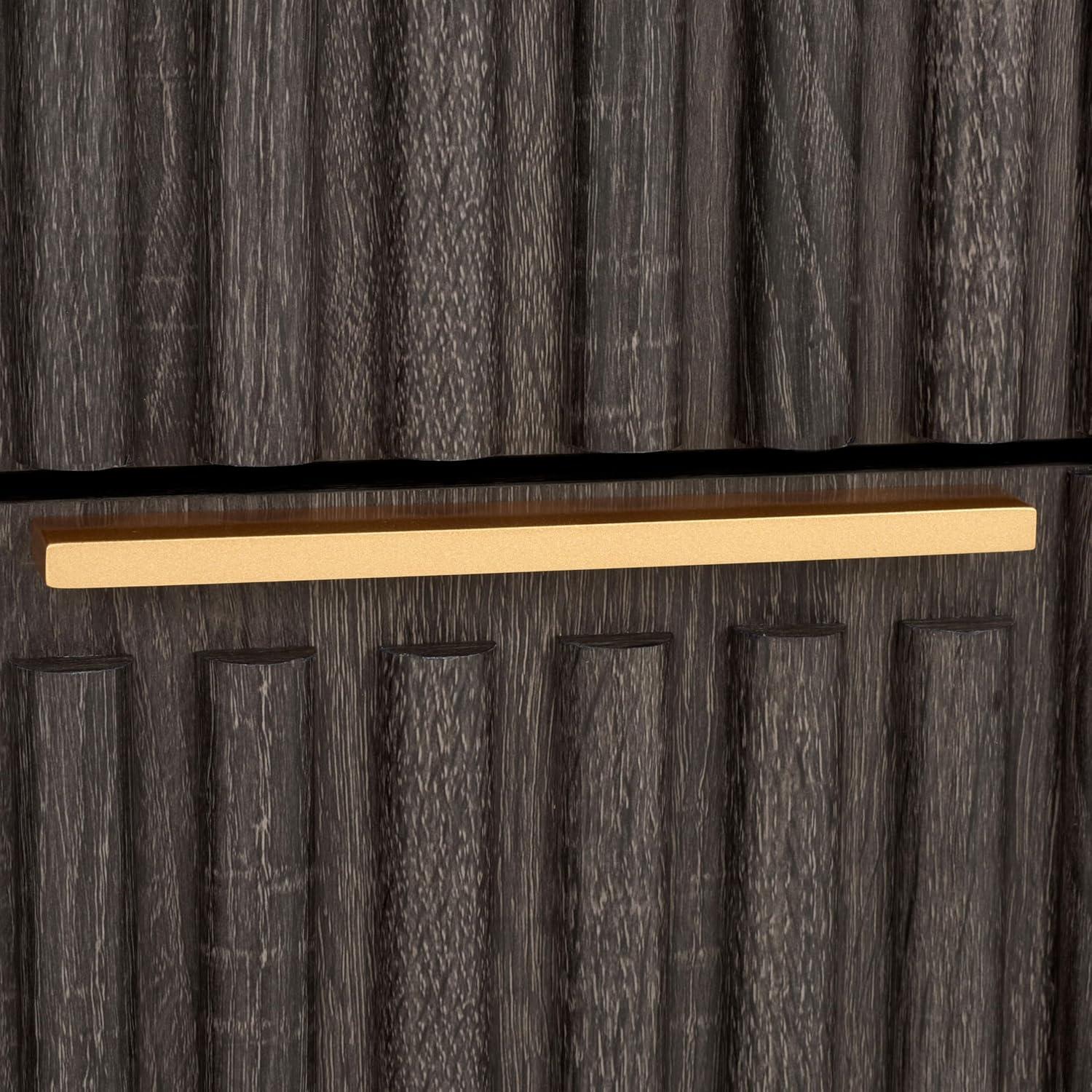 image:imageSAFAVIEH Home Collection Lylia Black amp Gold Floating Nightstand 2 Drawer WallMounted Bedside Table Modern Ribbed Design NST9615BDistressed BlackGold