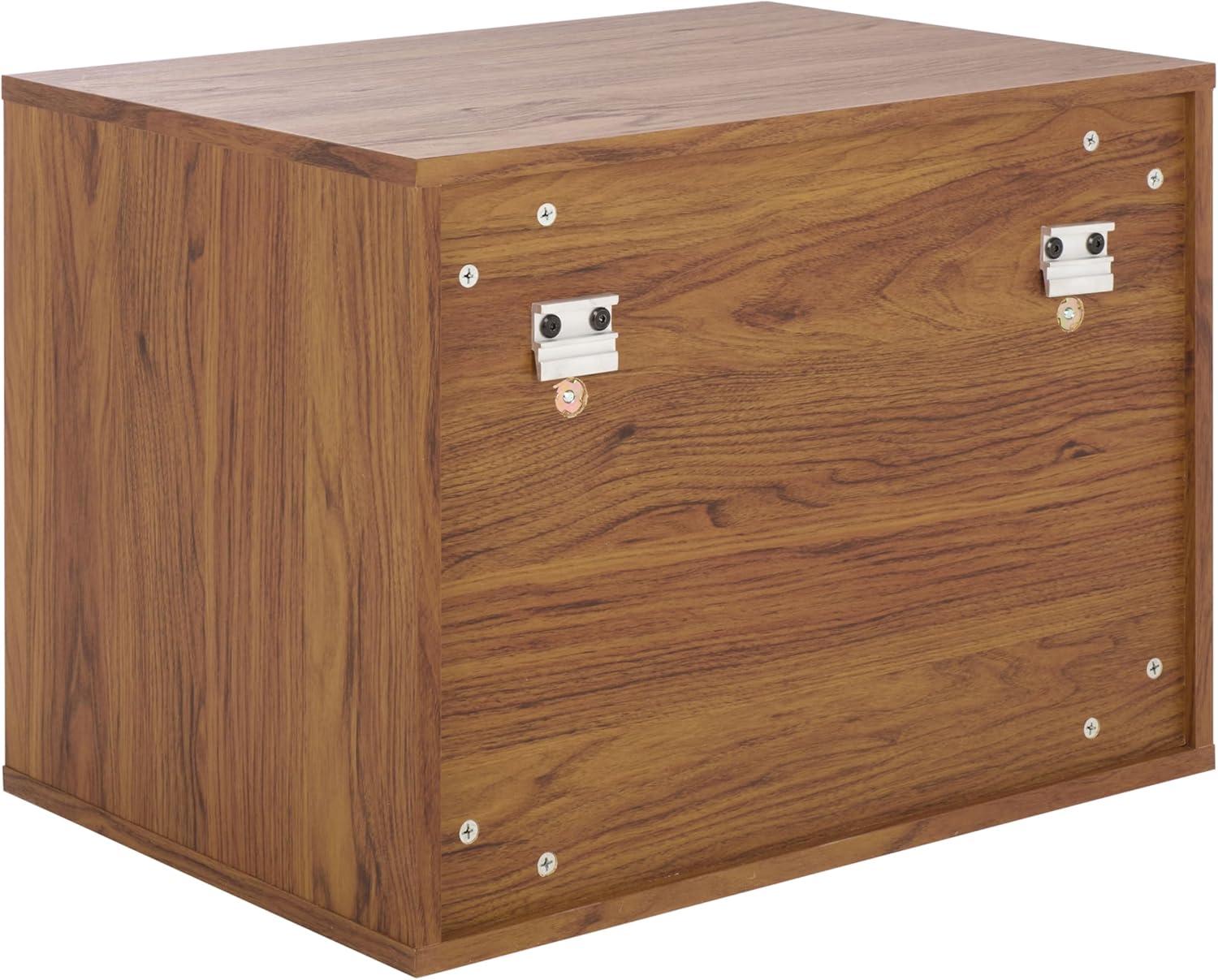 image:imageSAFAVIEH Home Collection Lylia Black amp Gold Floating Nightstand 2 Drawer WallMounted Bedside Table Modern Ribbed Design NST9615BWalnutBlack