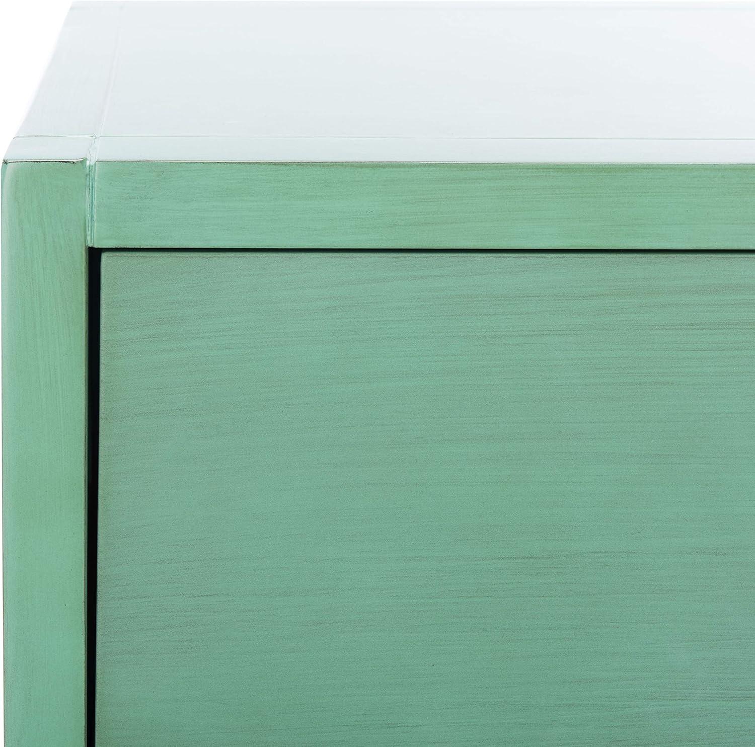 image:imageSAFAVIEH Home Collection Yudi Turquoise Nightstand with Drawer amp Shelf Contemporary Accent Storage Table Fully Assembled NST9201CTurquoise