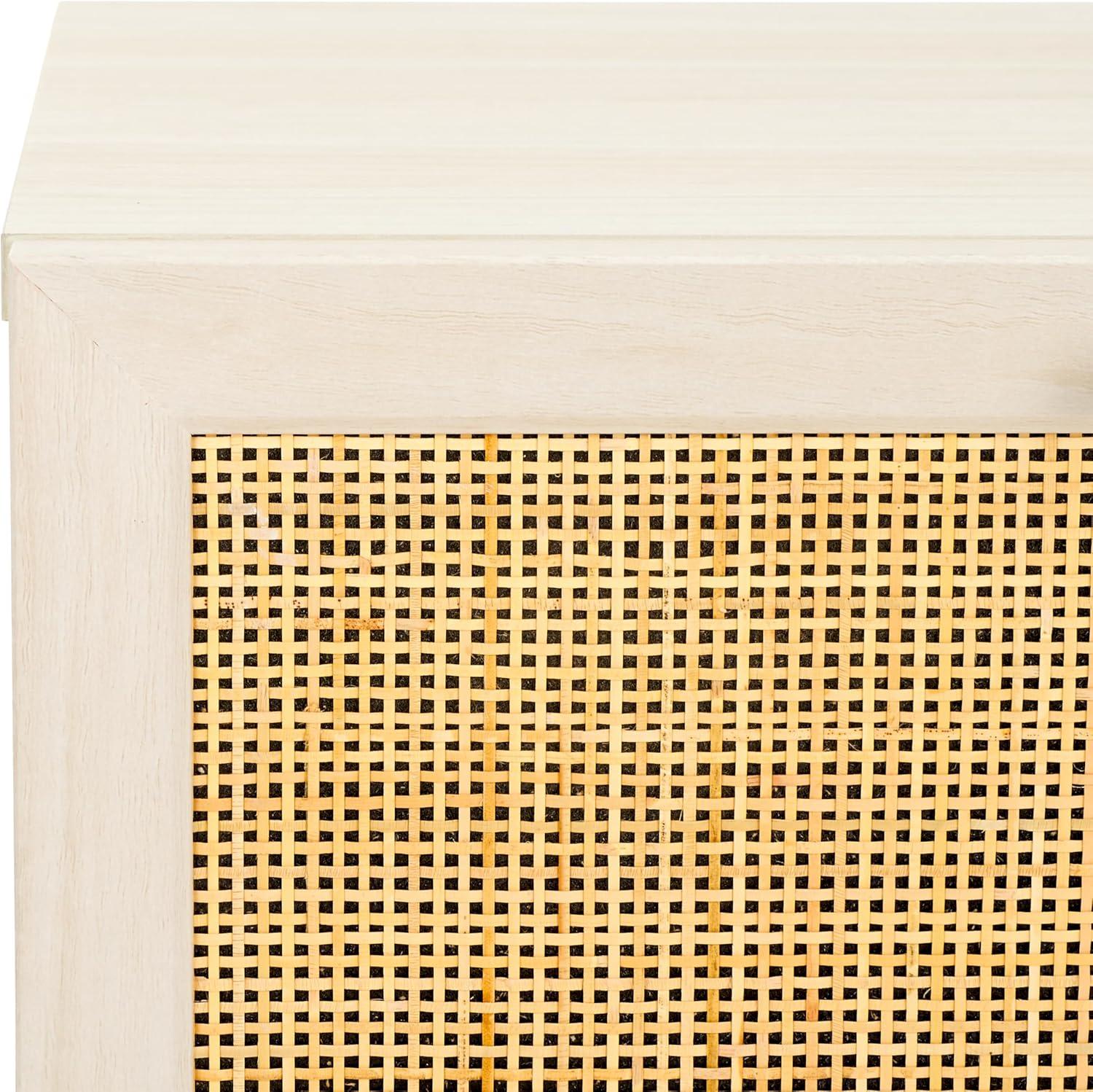 image:imageSAFAVIEH Home Collection Aino Oak 1Drawer NightstandBleached WhiteNatural