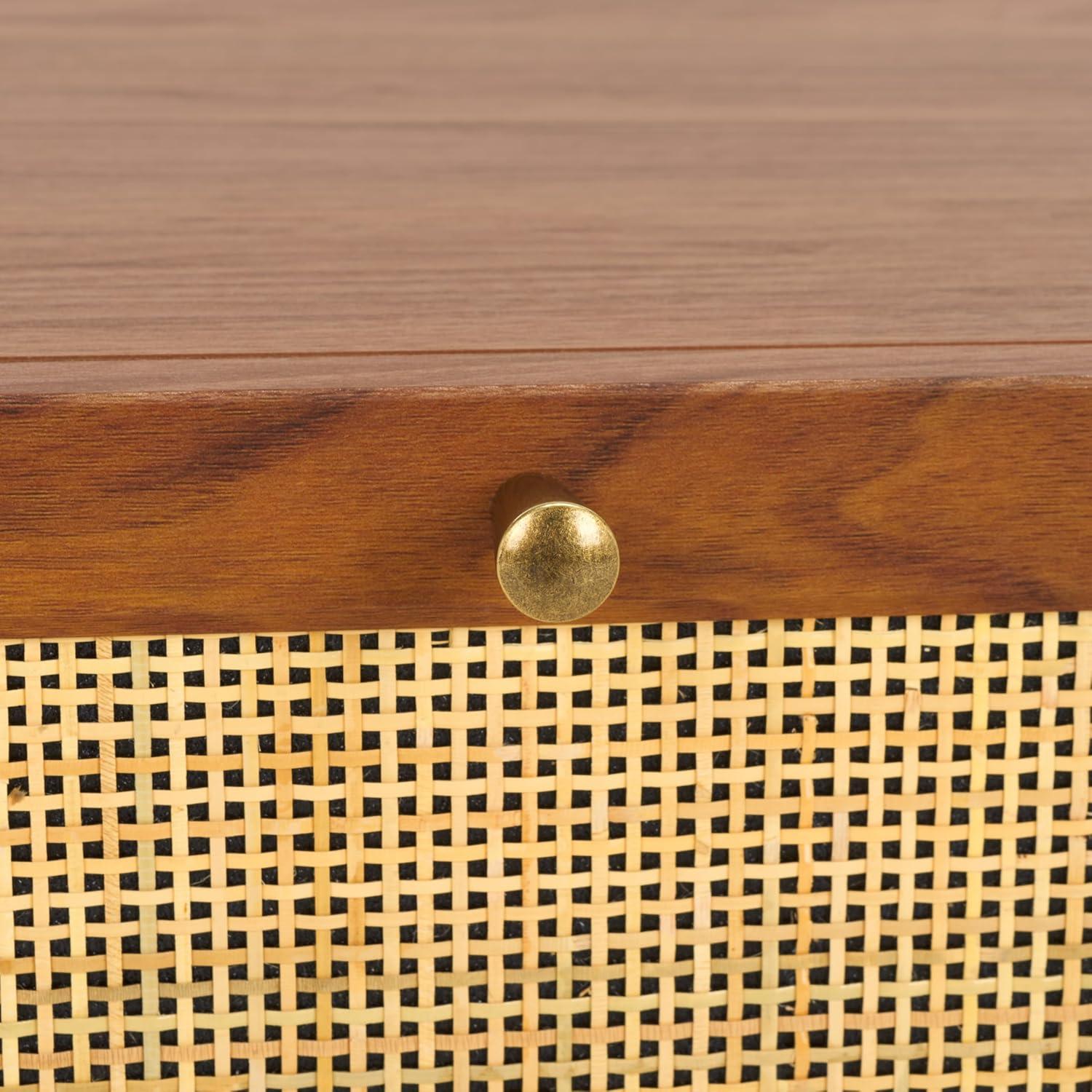 image:imageSAFAVIEH Home Collection Aino Oak 1Drawer NightstandWalnutNatural