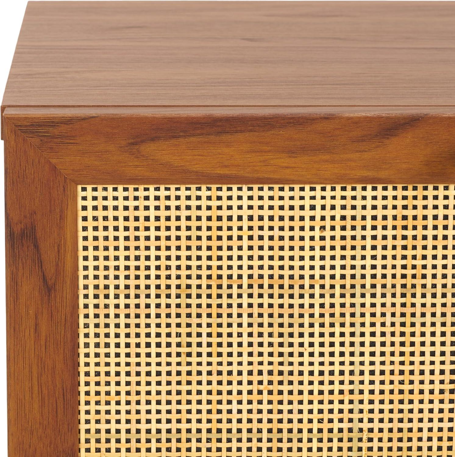 image:imageSAFAVIEH Home Collection Aino Oak 1Drawer NightstandWalnutNatural