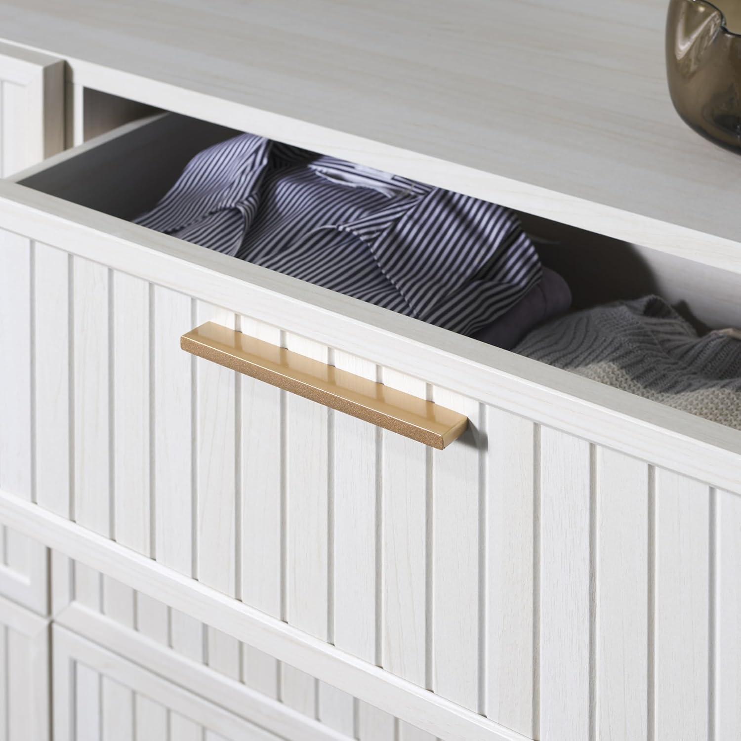 image:imageSAFAVIEH Home Collection Axelle Bleached WhiteGold 6Drawer Dresser