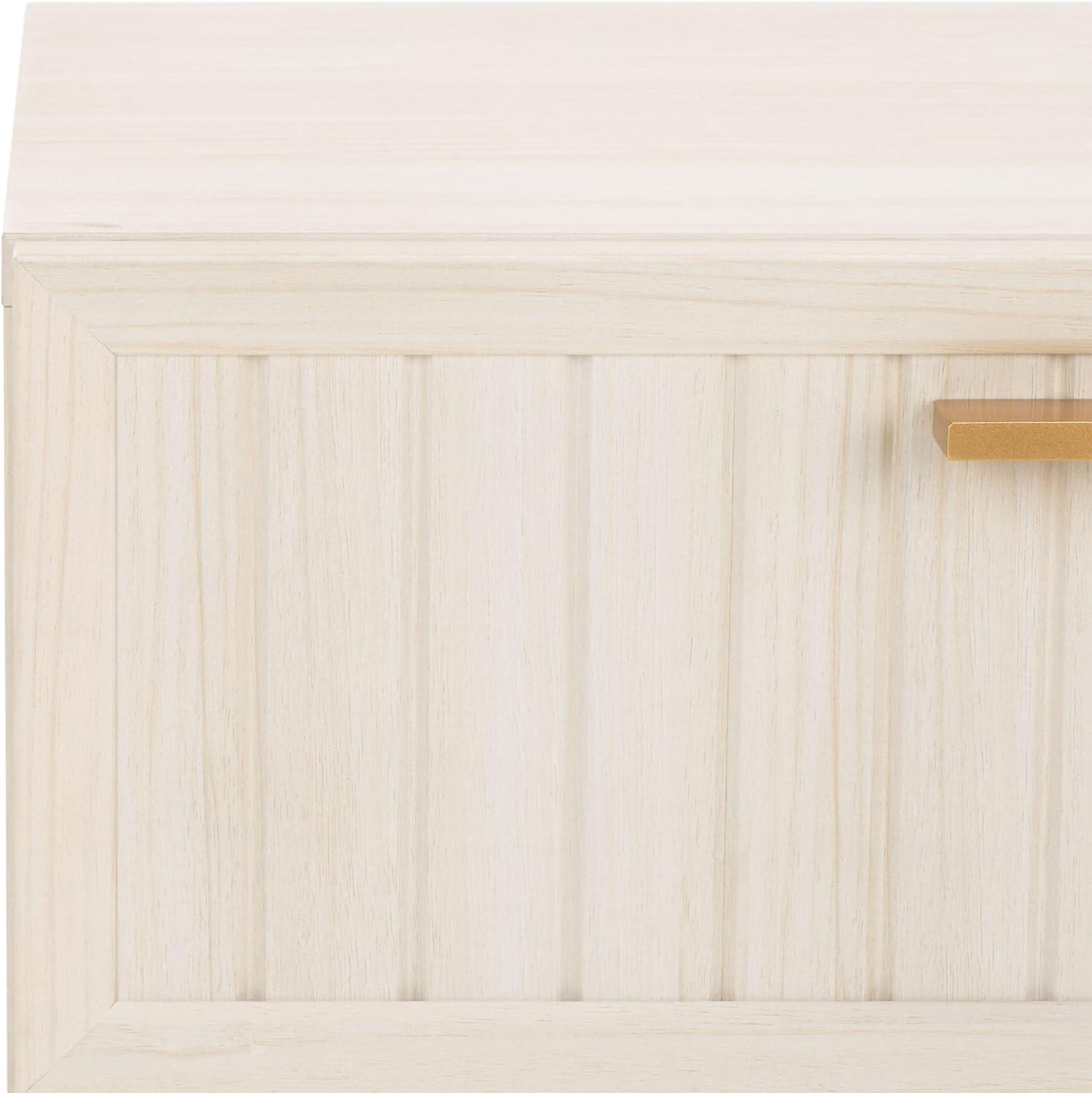image:imageSAFAVIEH Home Collection Axelle OakBlack 2Drawer NightstandBleached WhiteGold