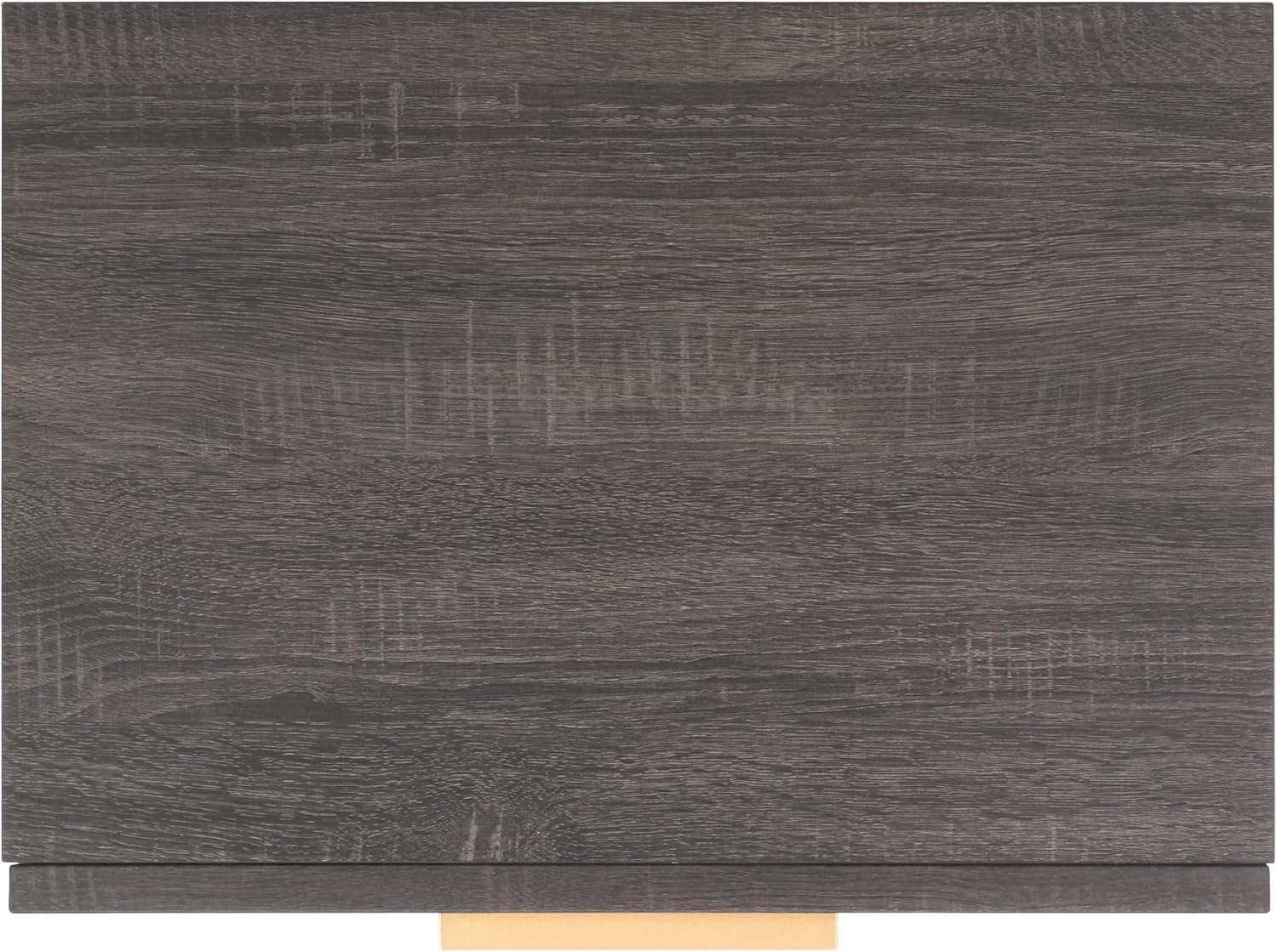 image:imageSAFAVIEH Home Collection Axelle OakBlack 2Drawer NightstandDistressed BlackGold