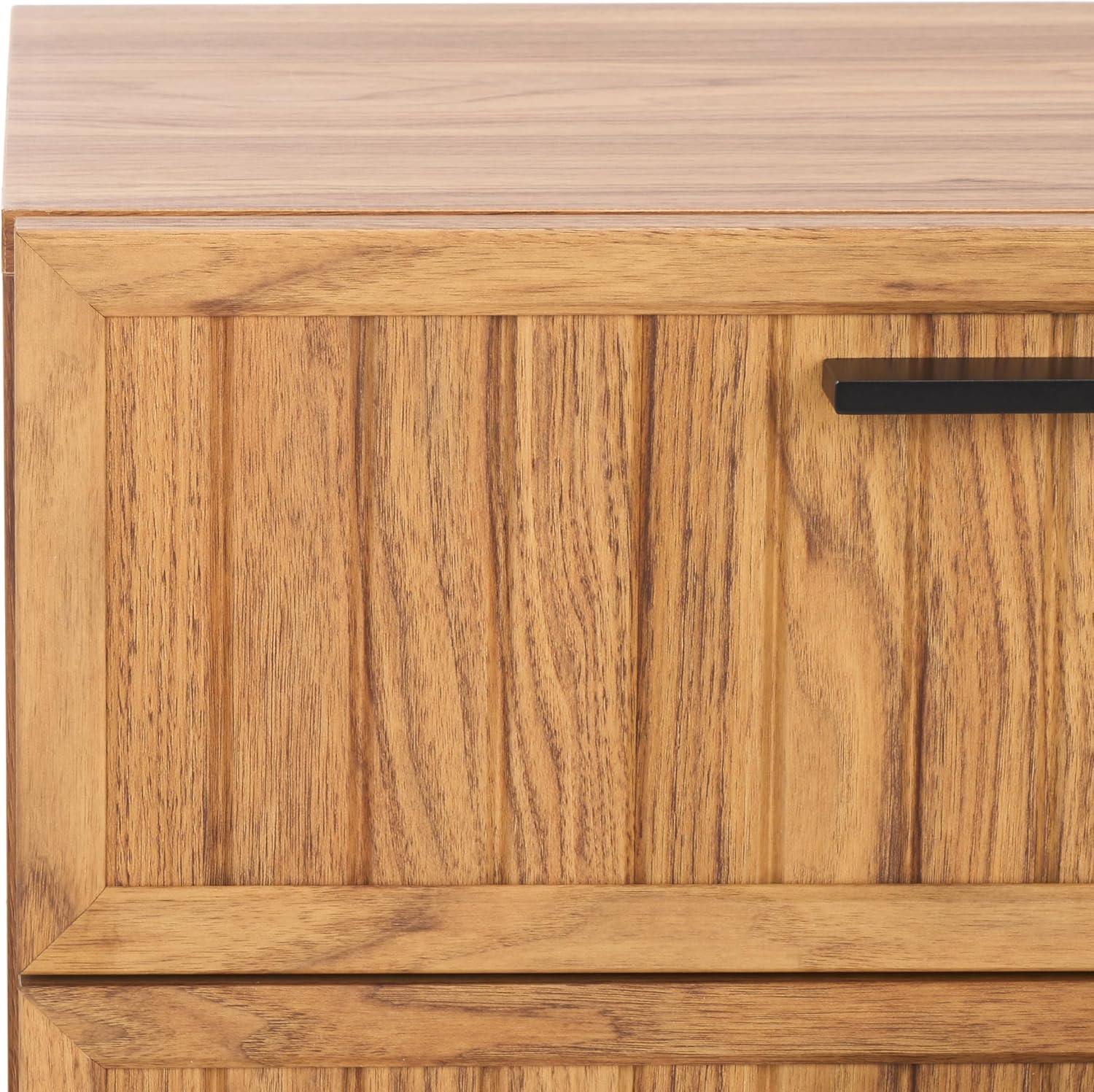 image:imageSAFAVIEH Home Collection Axelle OakBlack 2Drawer NightstandOakBlack