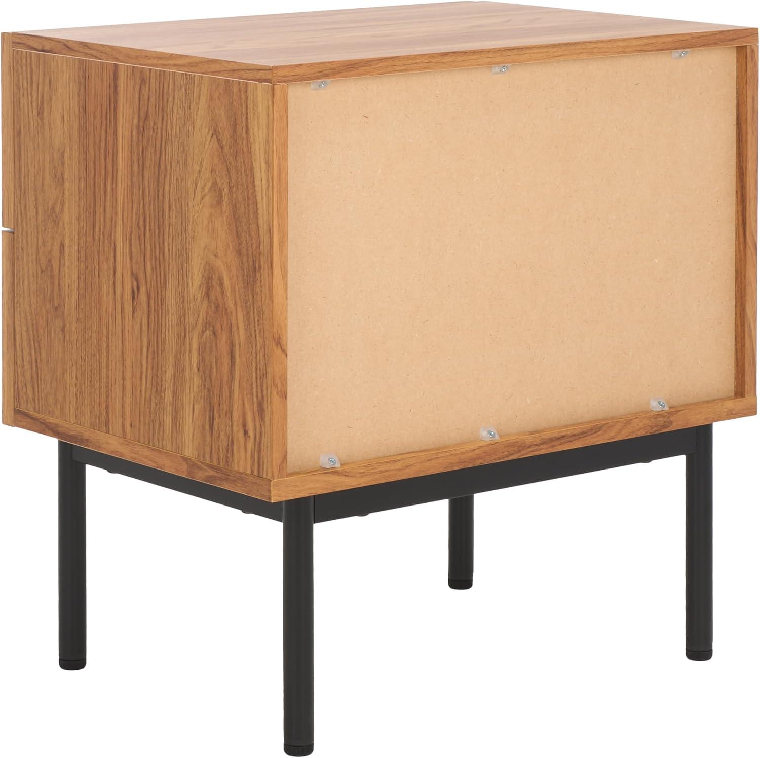 image:imageSAFAVIEH Home Collection Axelle OakBlack 2Drawer NightstandOakBlack