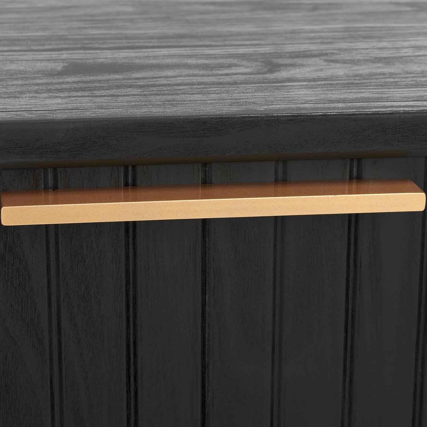image:imageSAFAVIEH Home Collection Axelle WalnutBlack 1Drawer NightstandBlackBlack