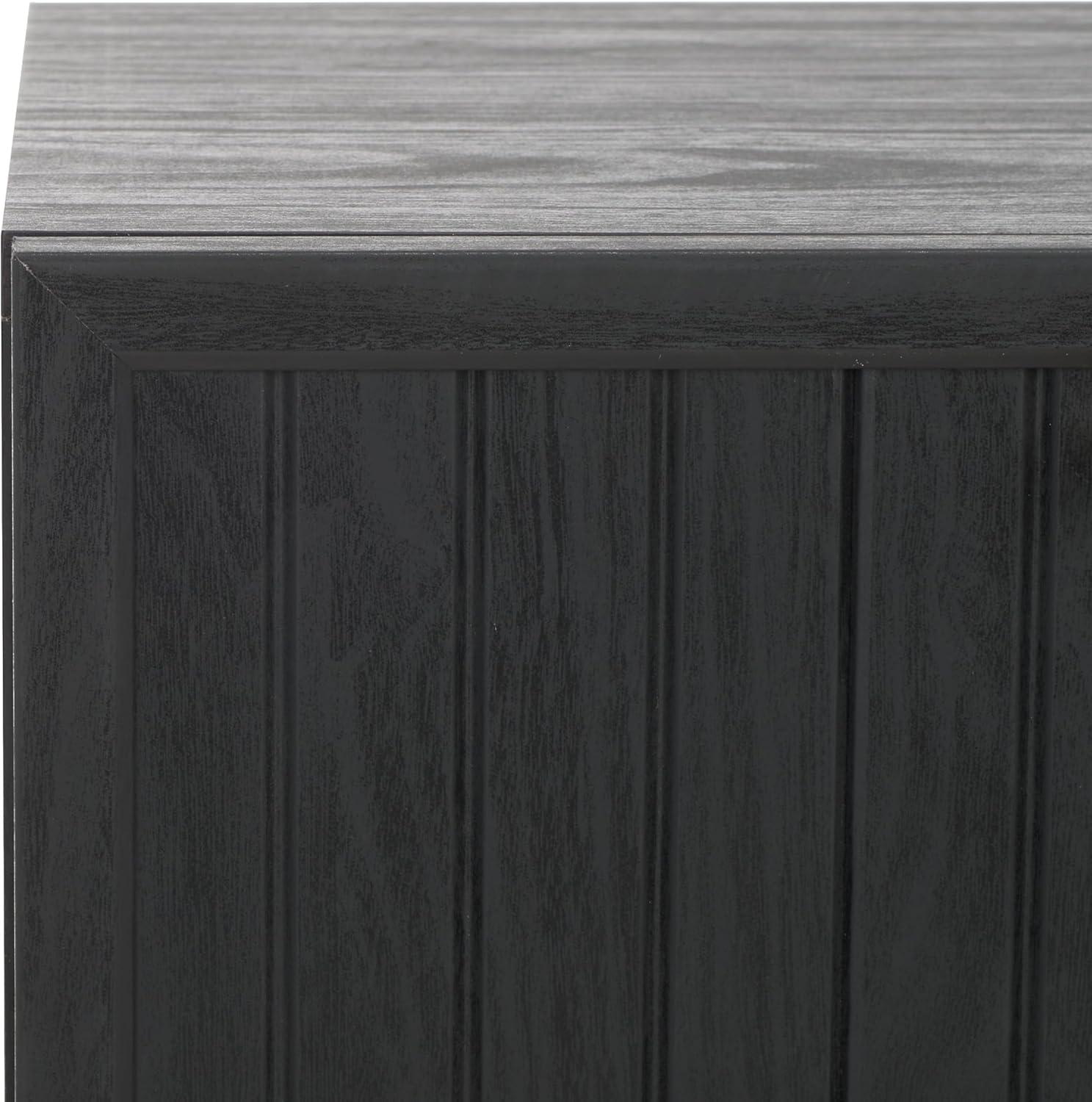 image:imageSAFAVIEH Home Collection Axelle WalnutBlack 1Drawer NightstandBlackBlack