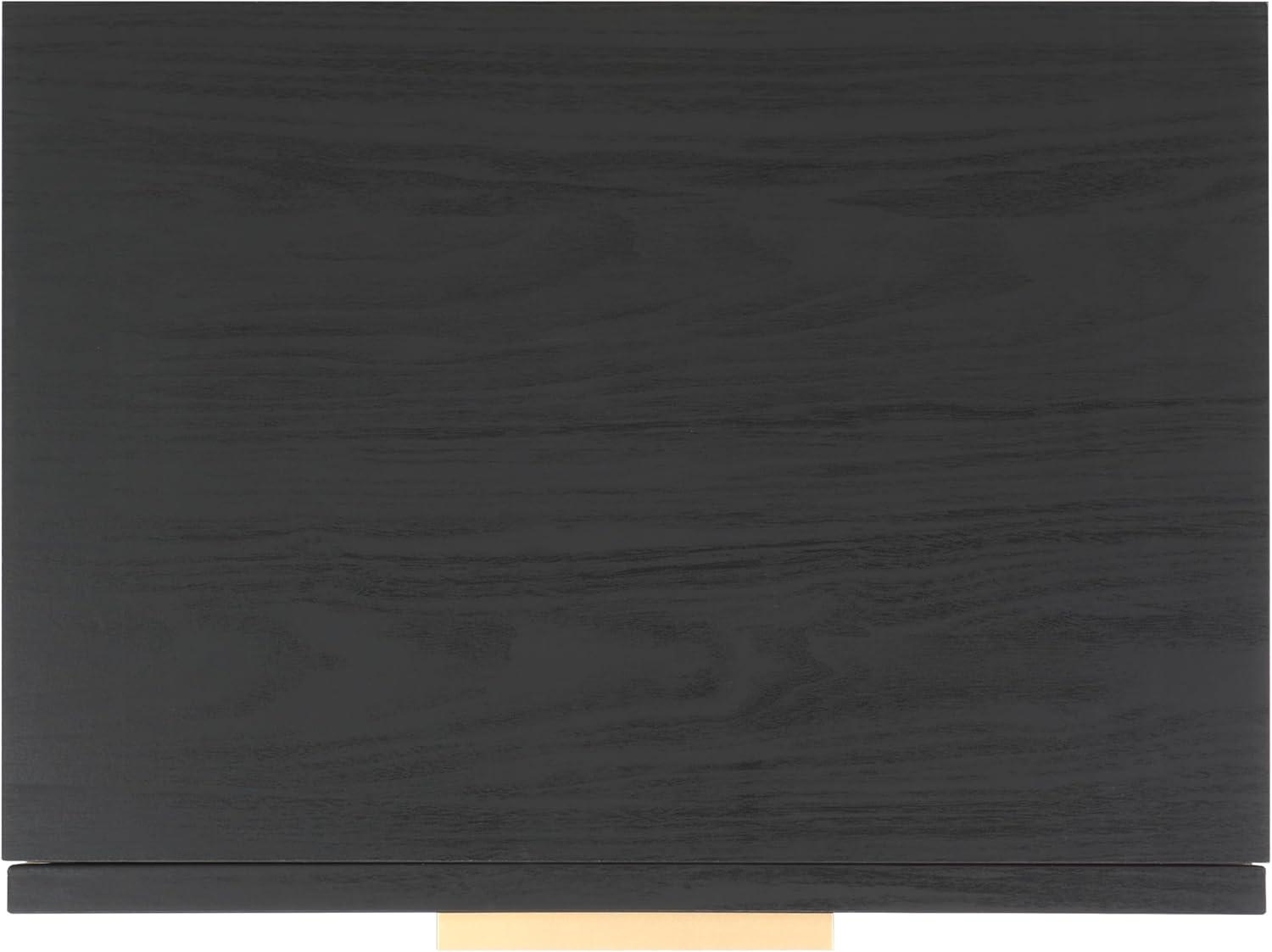 image:imageSAFAVIEH Home Collection Axelle WalnutBlack 1Drawer NightstandBlackBlack
