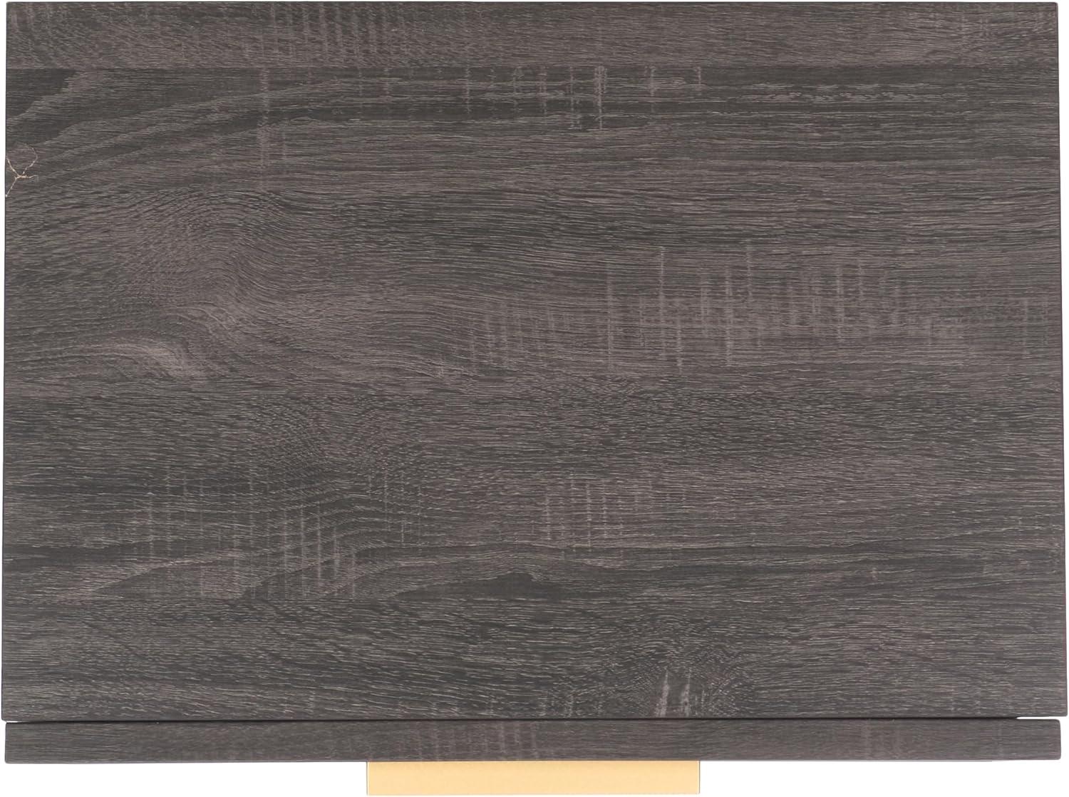 image:imageSAFAVIEH Home Collection Axelle WalnutBlack 1Drawer NightstandDistressed BlackGold
