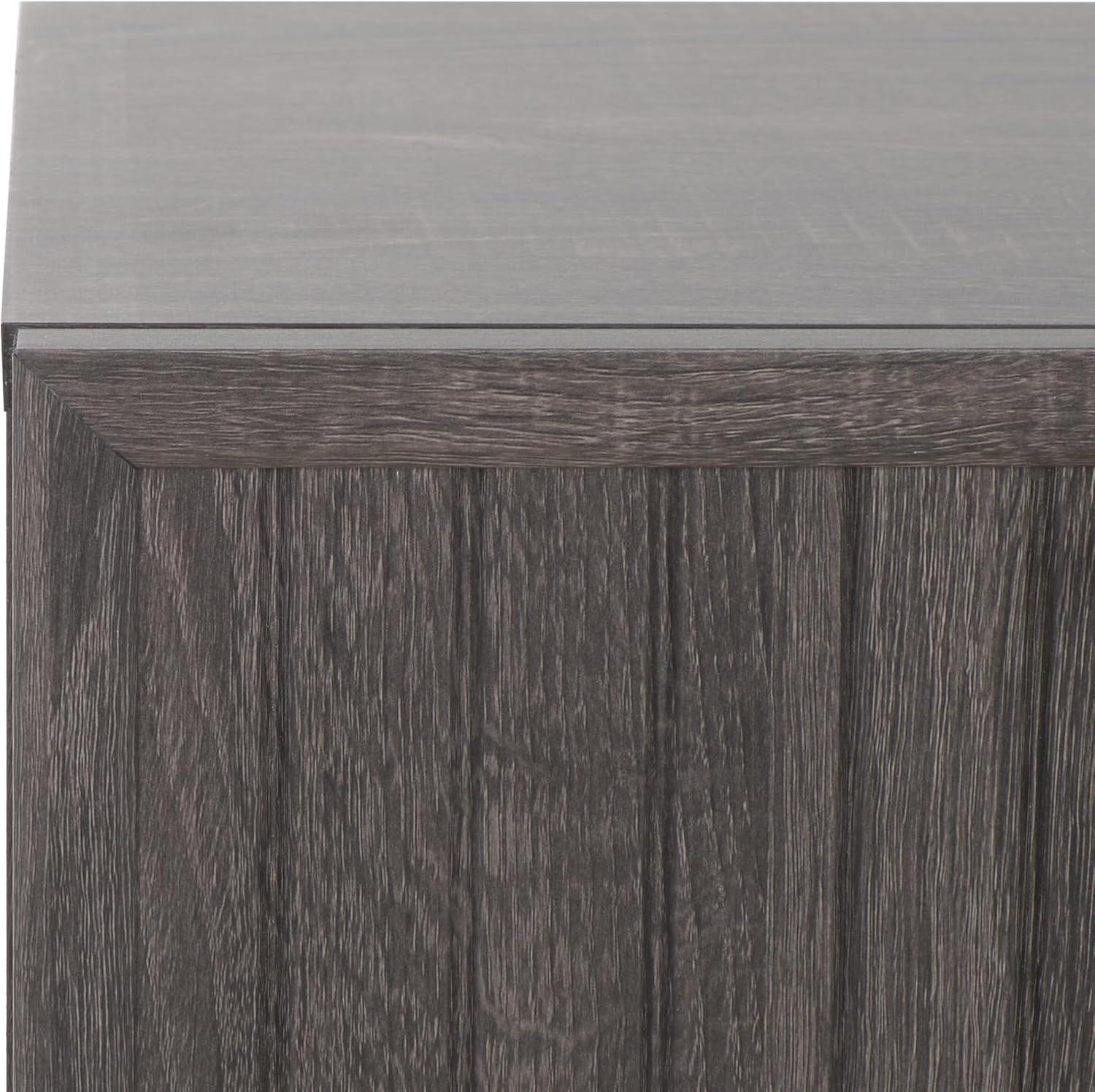 image:imageSAFAVIEH Home Collection Axelle WalnutBlack 1Drawer NightstandDistressed BlackGold