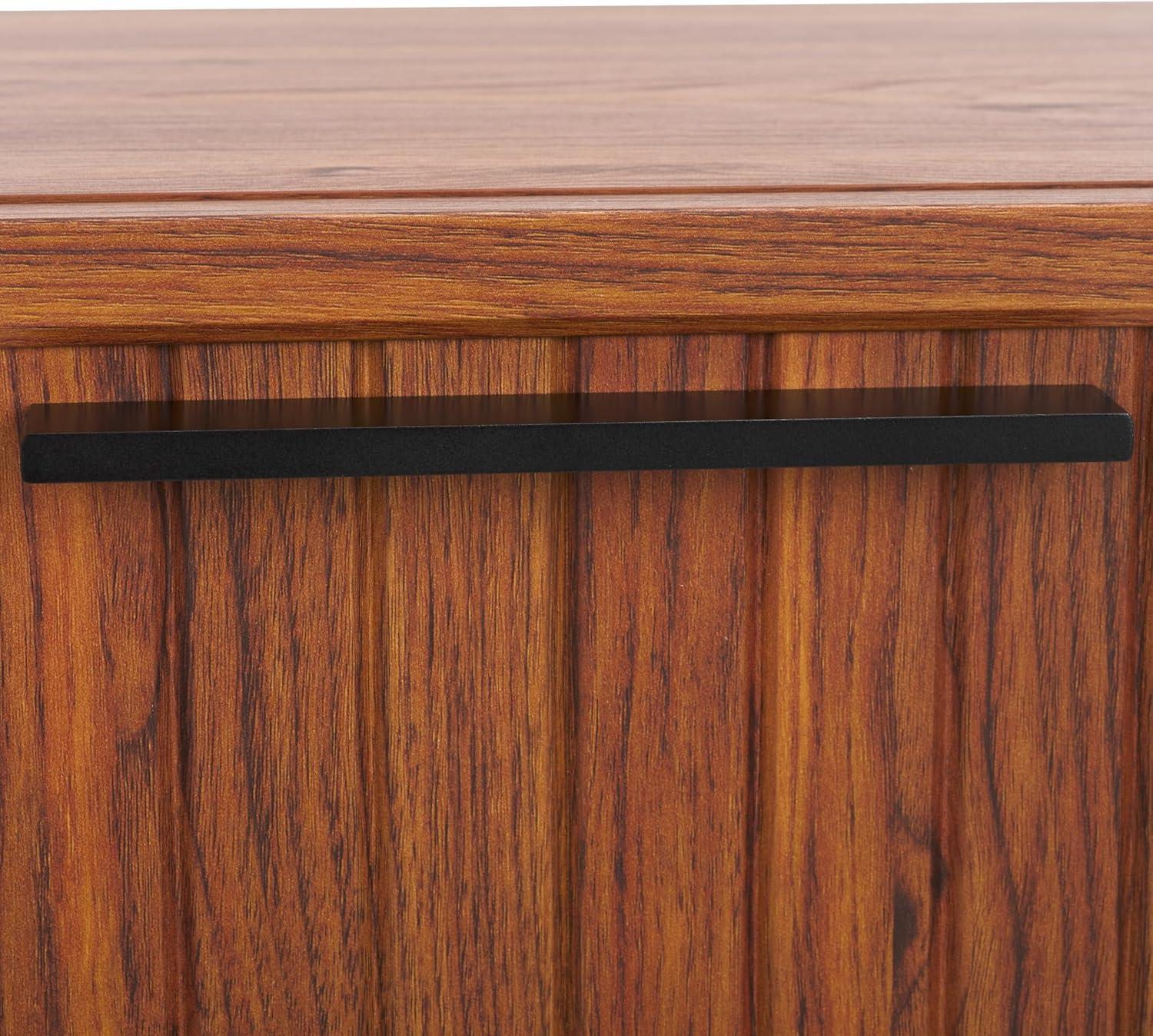image:imageSAFAVIEH Home Collection Axelle WalnutBlack 1Drawer NightstandWalnutBlack