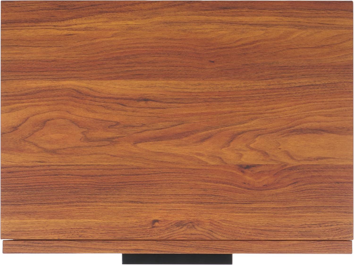 image:imageSAFAVIEH Home Collection Axelle WalnutBlack 1Drawer NightstandWalnutBlack
