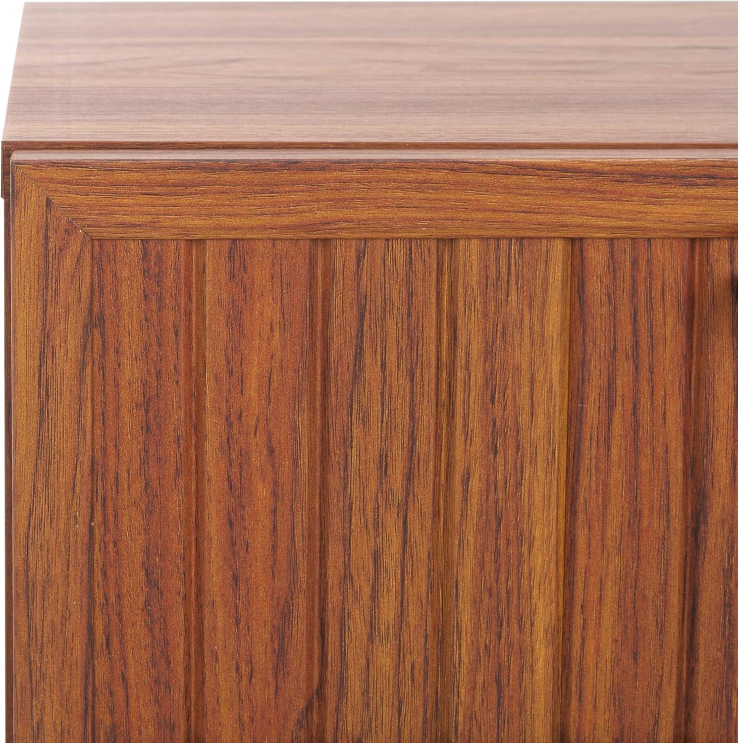 image:imageSAFAVIEH Home Collection Axelle WalnutBlack 1Drawer NightstandWalnutBlack