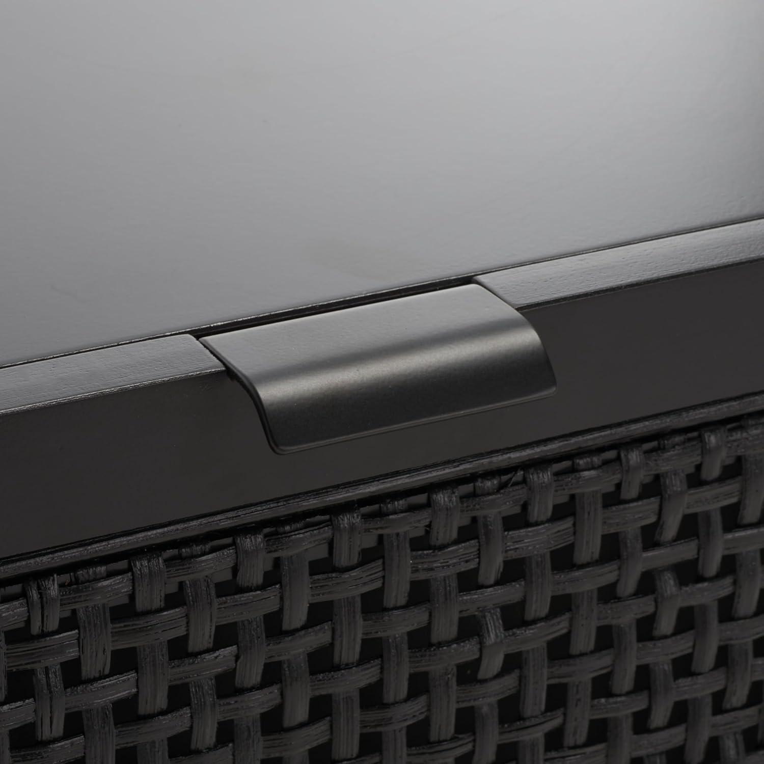 image:imageSAFAVIEH Home Collection Baisley Black 2Drawer Rattan NightstandBlack
