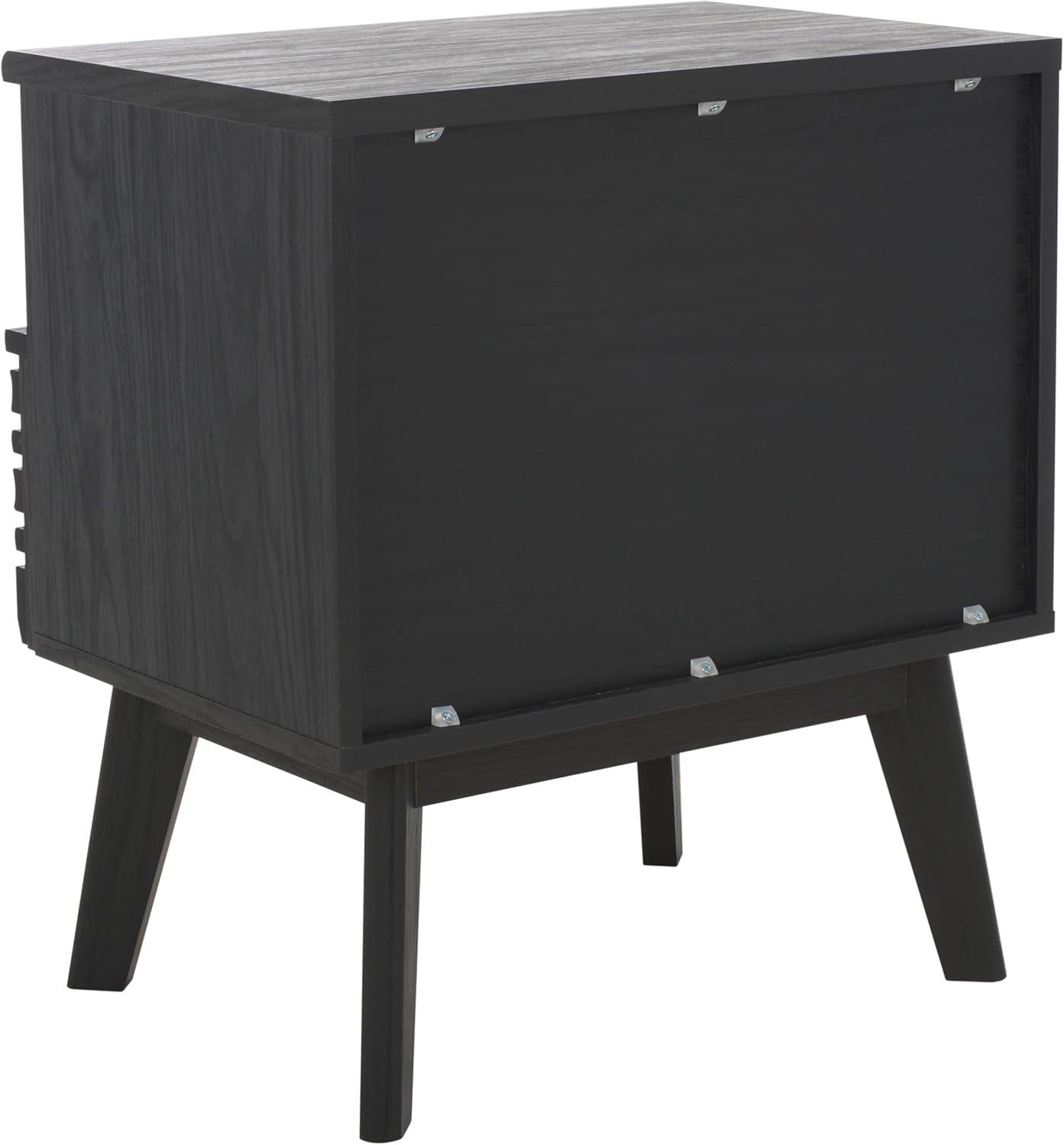 image:imageSAFAVIEH Home Collection ESMA Distressed Black 1Drawer 1Shelf NightstandBlack