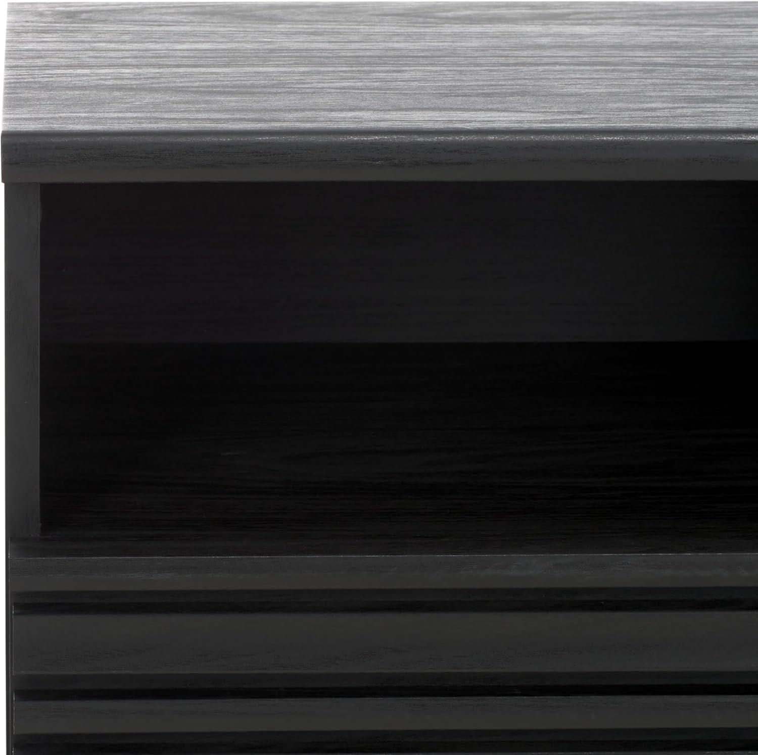 image:imageSAFAVIEH Home Collection ESMA Distressed Black 1Drawer 1Shelf NightstandBlack