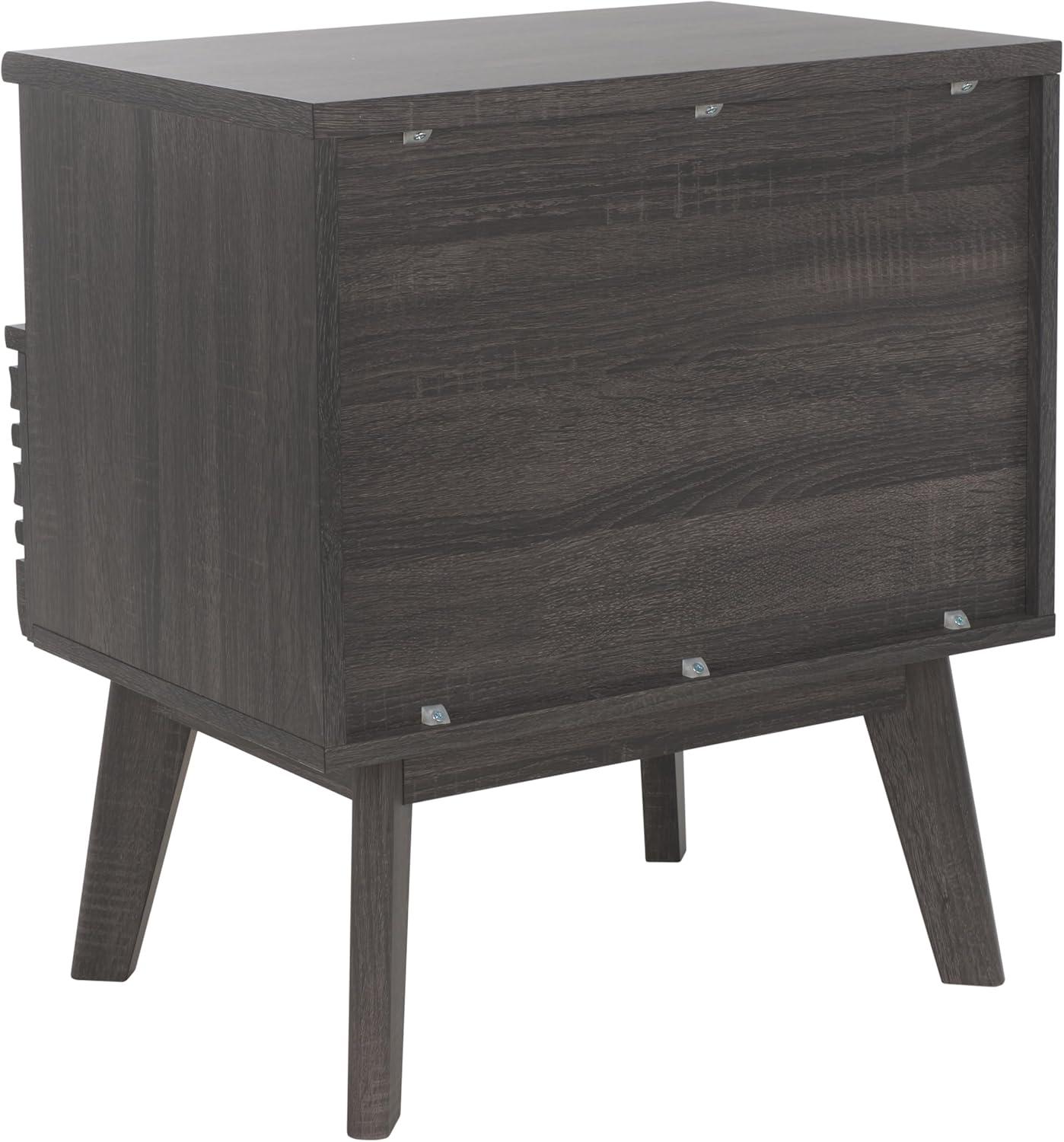 image:imageSAFAVIEH Home Collection ESMA Distressed Black 1Drawer 1Shelf NightstandDistressed Black