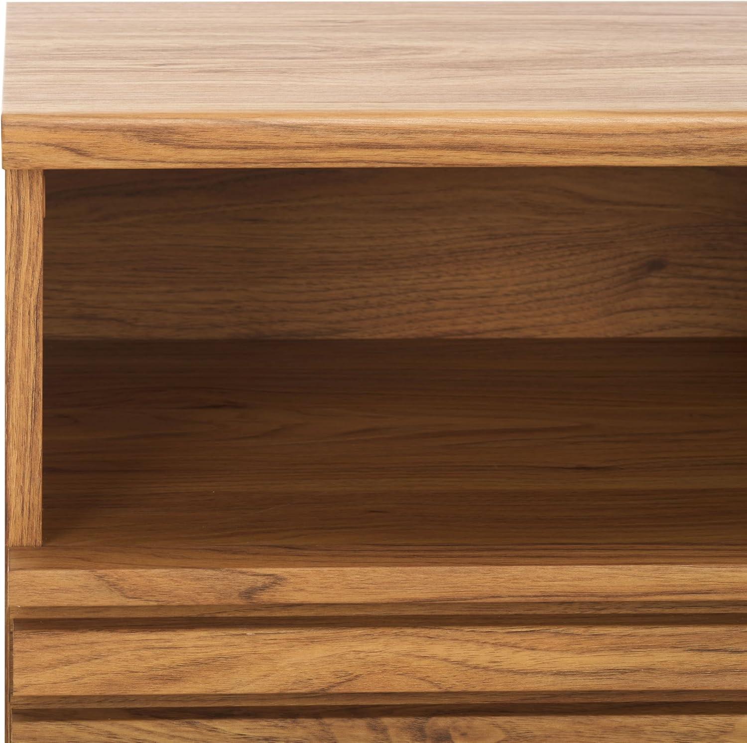 image:imageSAFAVIEH Home Collection ESMA Distressed Black 1Drawer 1Shelf NightstandOak
