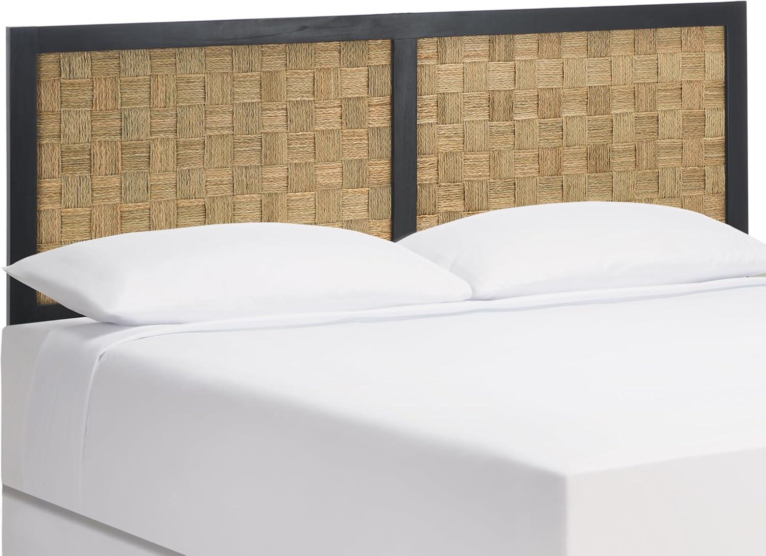 image:imageSAFAVIEH Home Collection Halvor Rattan Queen Size Headboard Light Brown Frame amp Natural BrownBlack