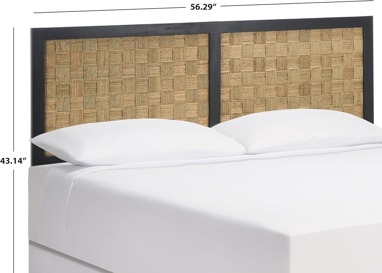 image:imageSAFAVIEH Home Collection Halvor Rattan Queen Size Headboard Light Brown Frame amp Natural BrownBlack
