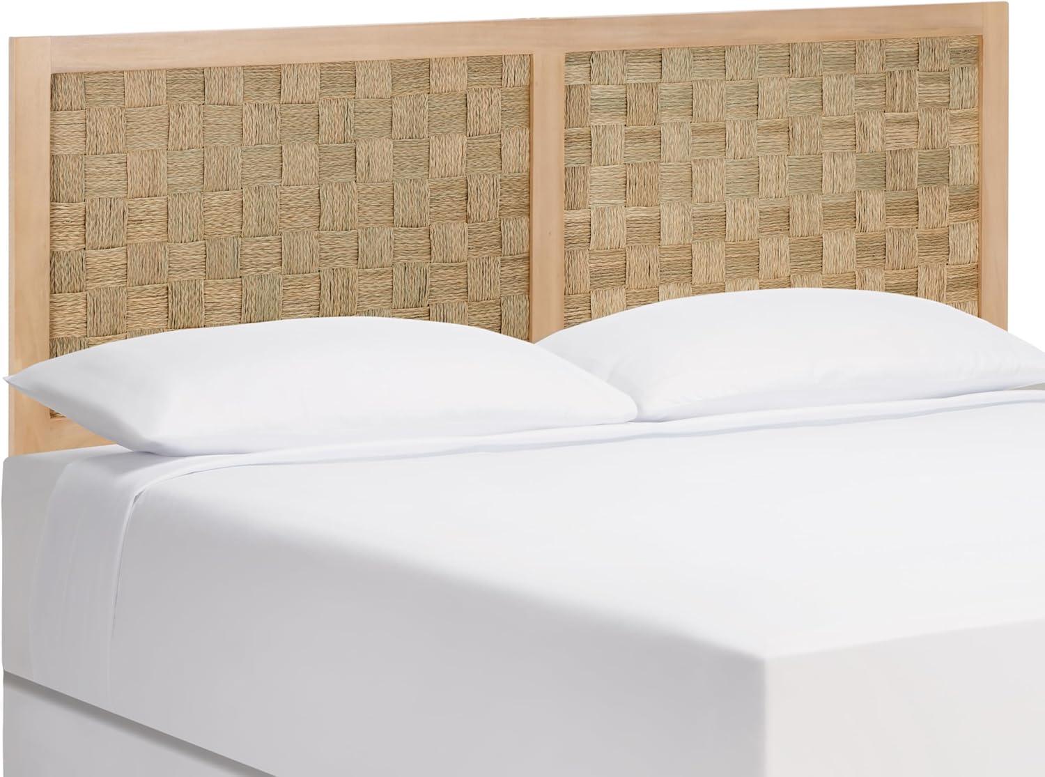 image:imageSAFAVIEH Home Collection Halvor Rattan Queen Size Headboard Light Brown Frame amp Natural BrownLight Natural