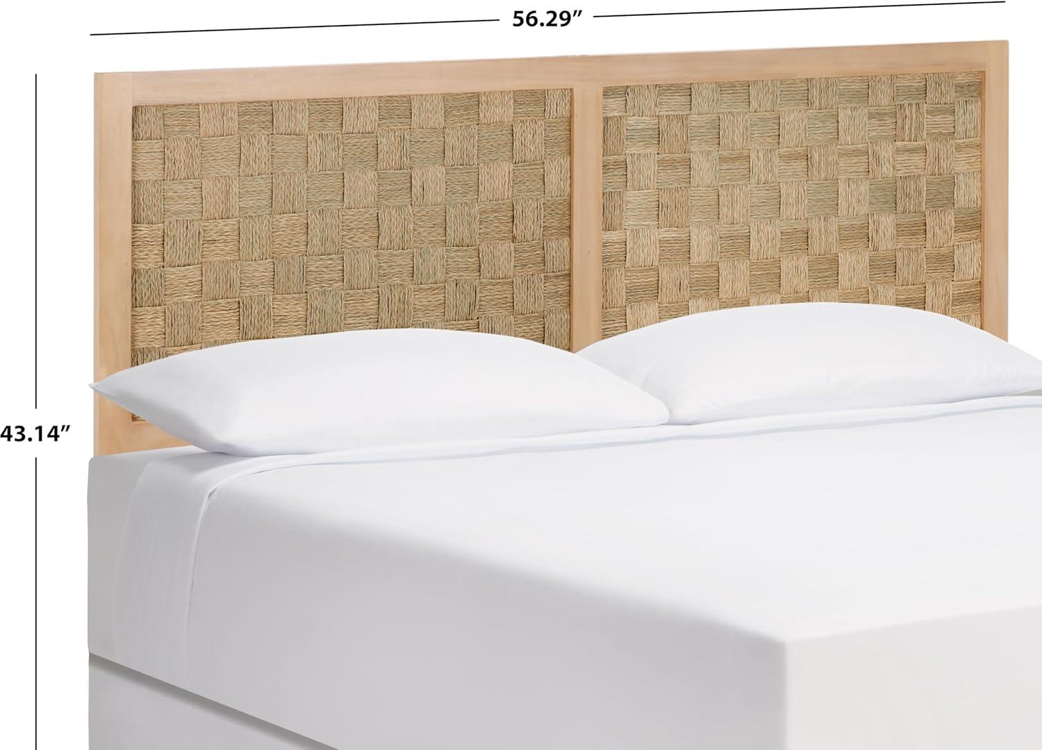 image:imageSAFAVIEH Home Collection Halvor Rattan Queen Size Headboard Light Brown Frame amp Natural BrownLight Natural