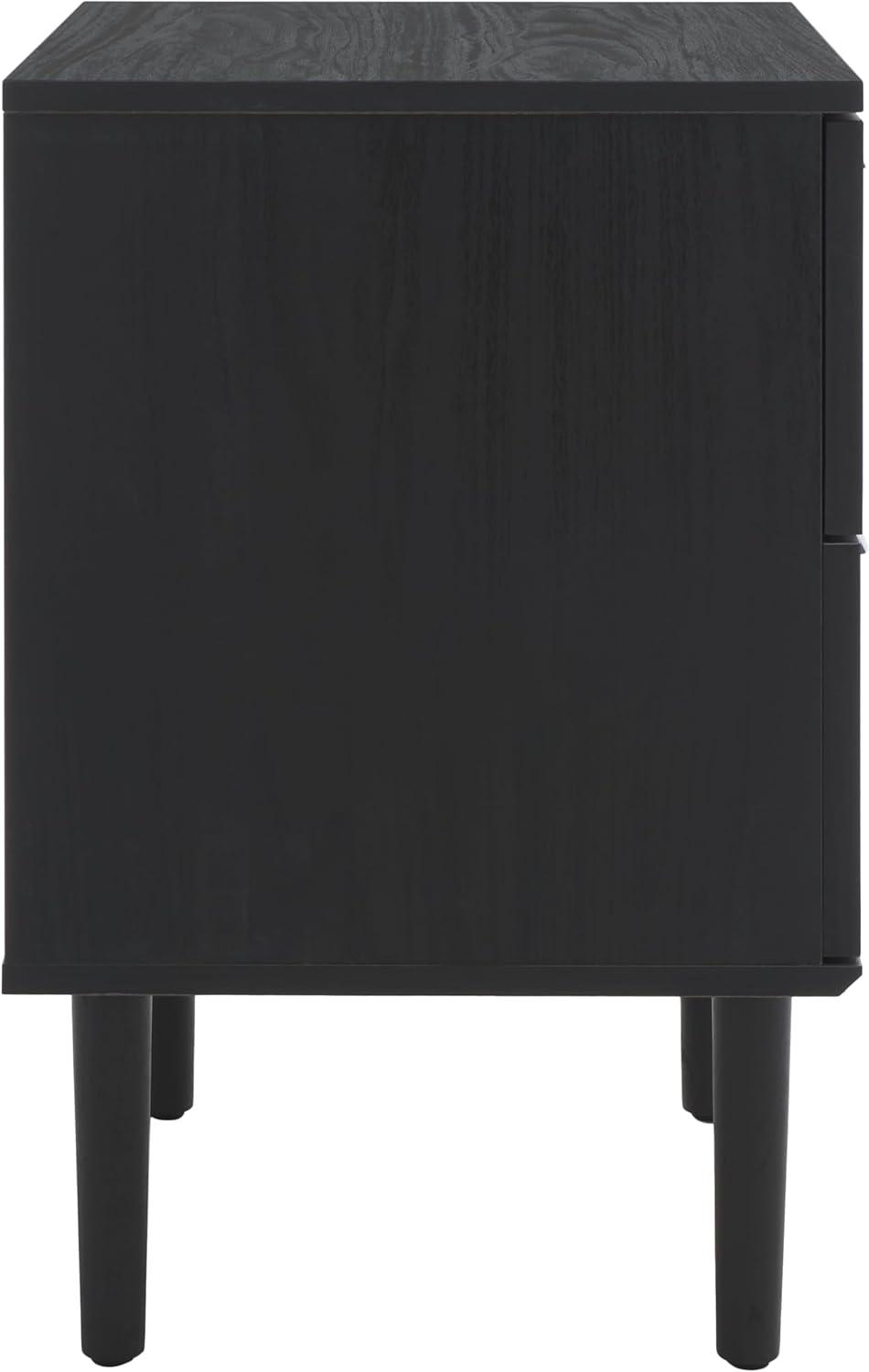 image:imageSAFAVIEH Home Collection Irelia Distressed Black 2Drawer NightstandBlackNatural