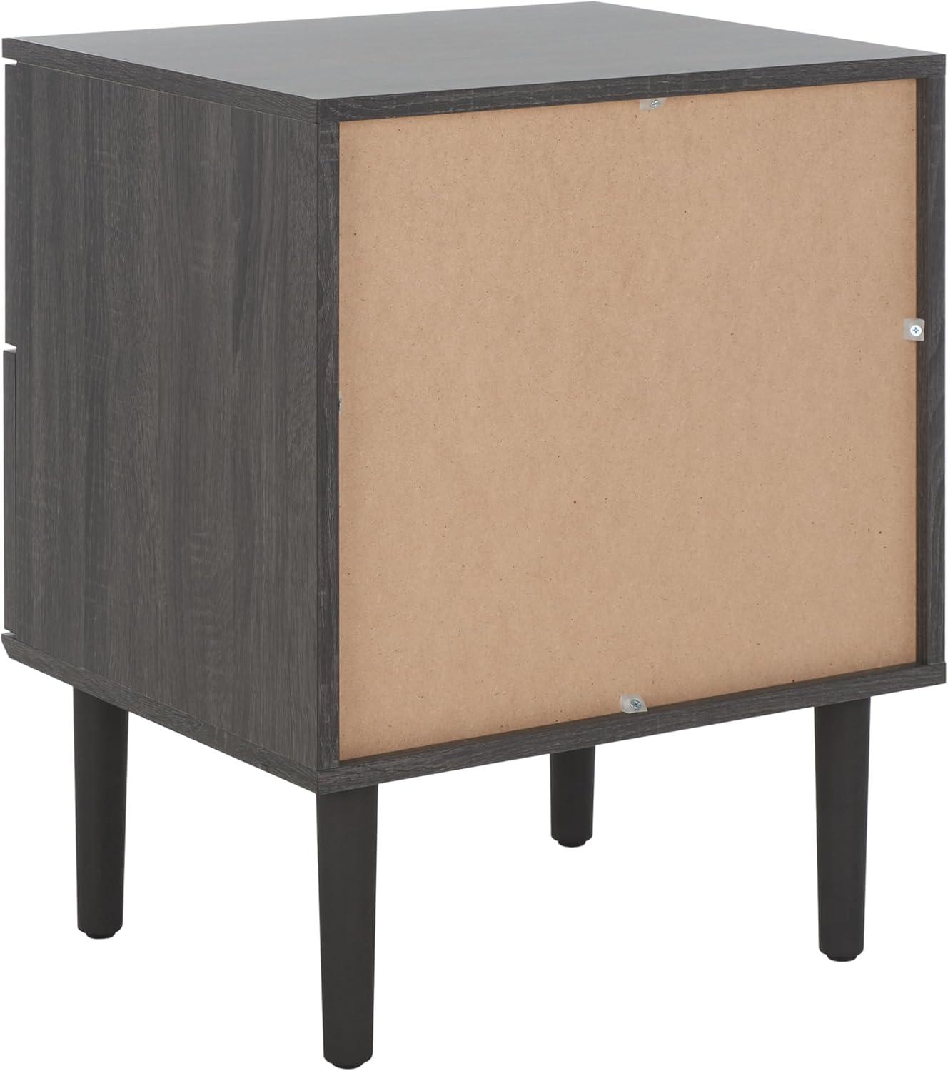 image:imageSAFAVIEH Home Collection Irelia Distressed Black 2Drawer NightstandDistressed BlackNatural