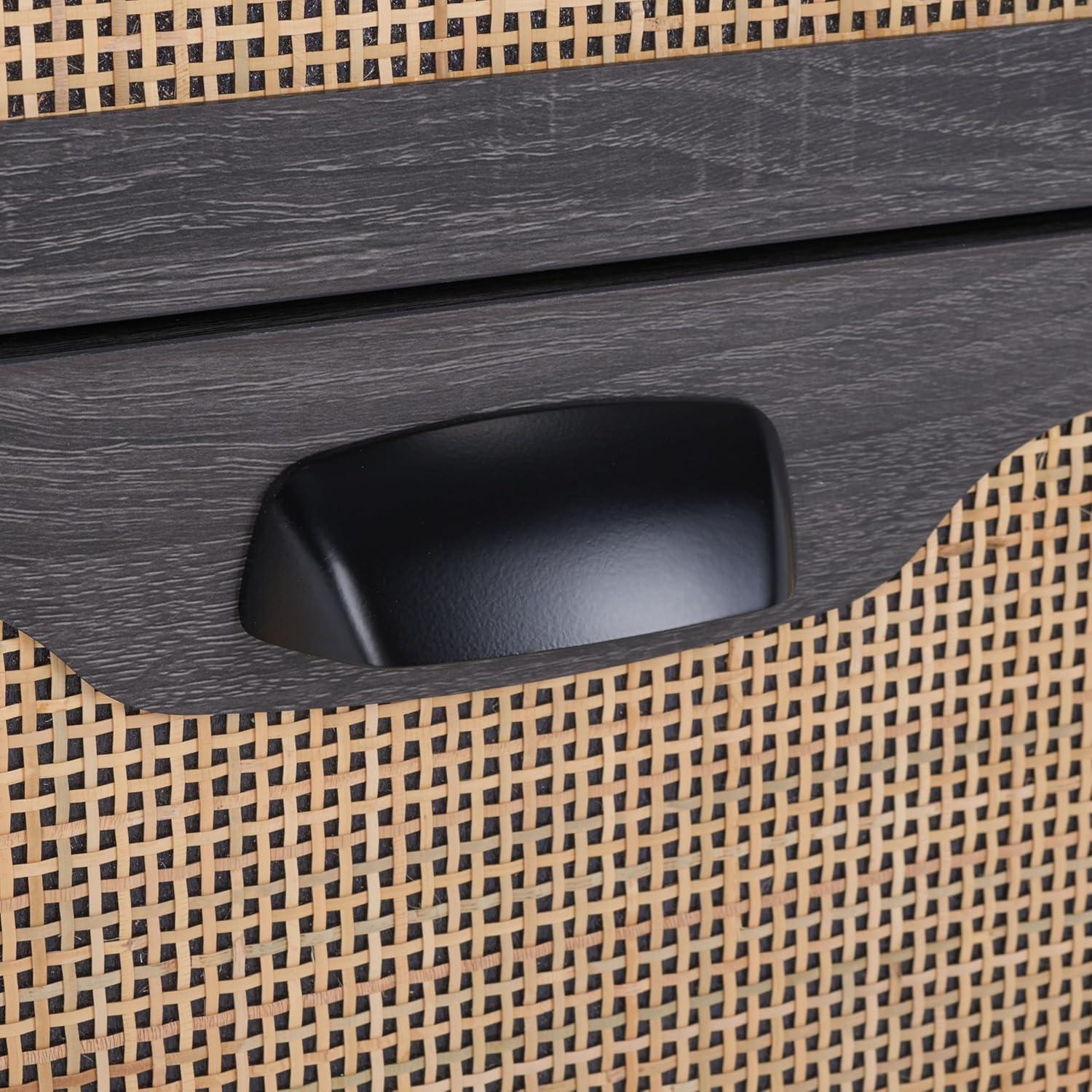 image:imageSAFAVIEH Home Collection Irelia Distressed Black 2Drawer NightstandDistressed BlackNatural