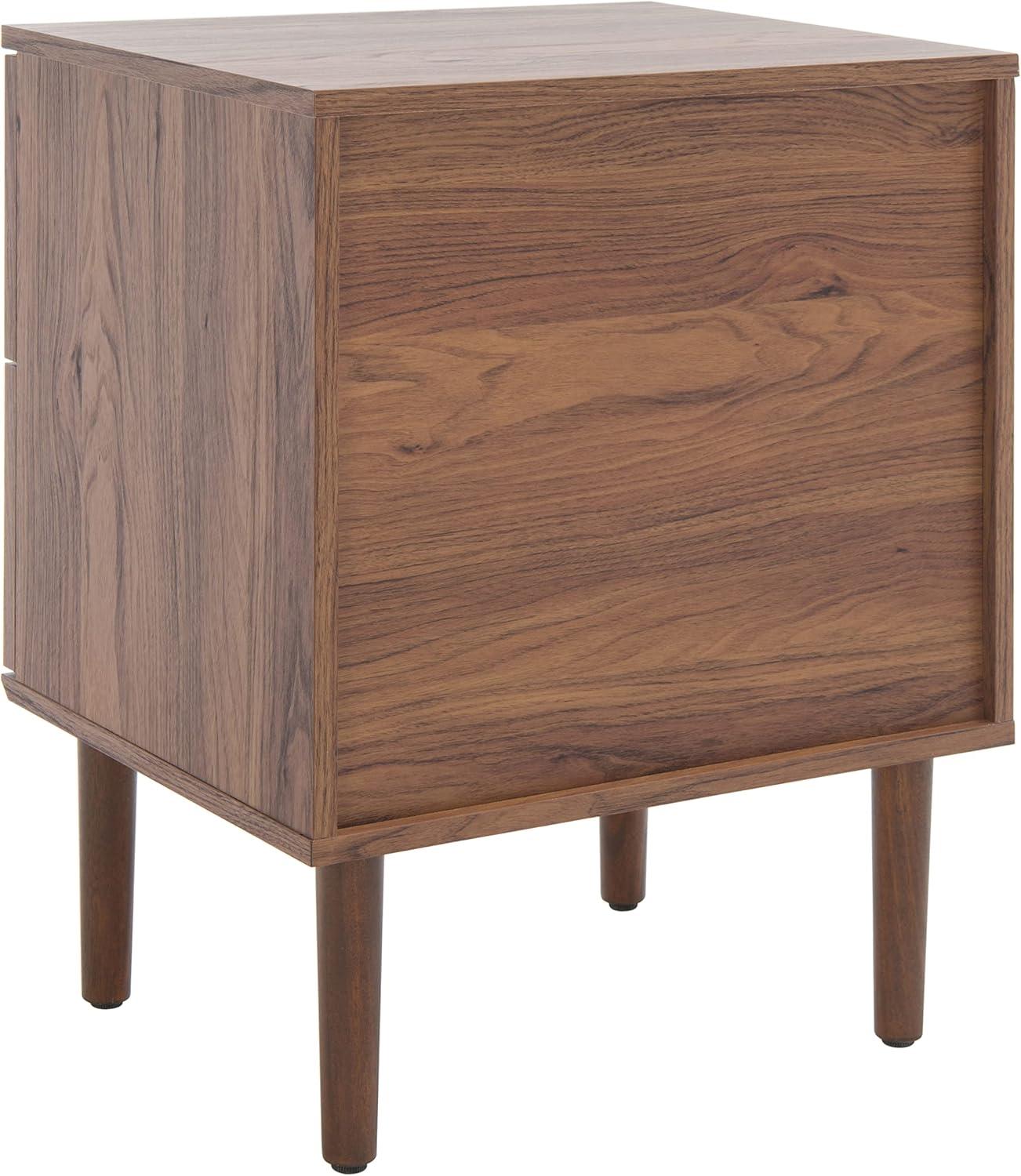 image:imageSAFAVIEH Home Collection Irelia Distressed Black 2Drawer NightstandWalnutNatural